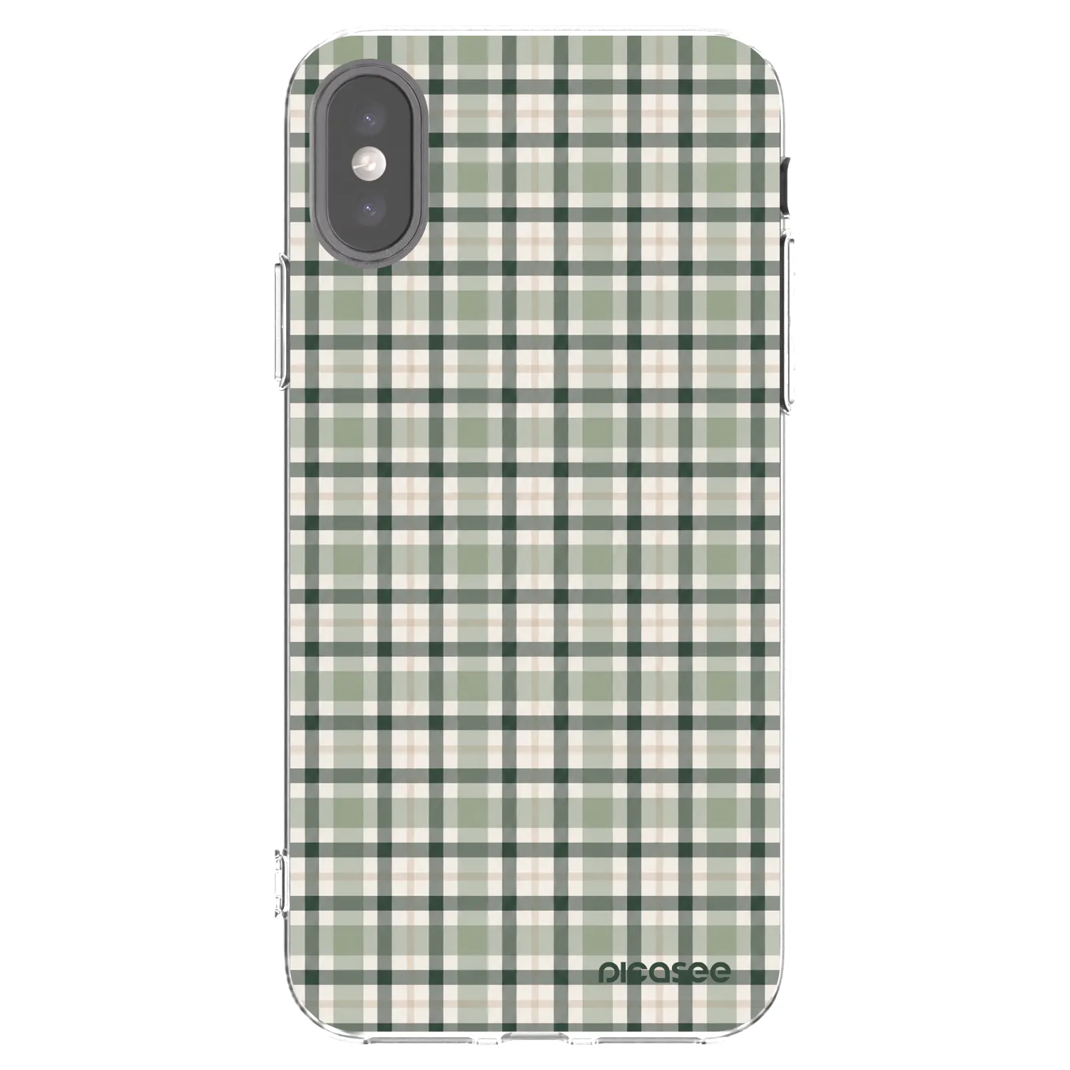 Picasee silikonový průhledný obal pro Apple iPhone X/XS - Sage Tartan
