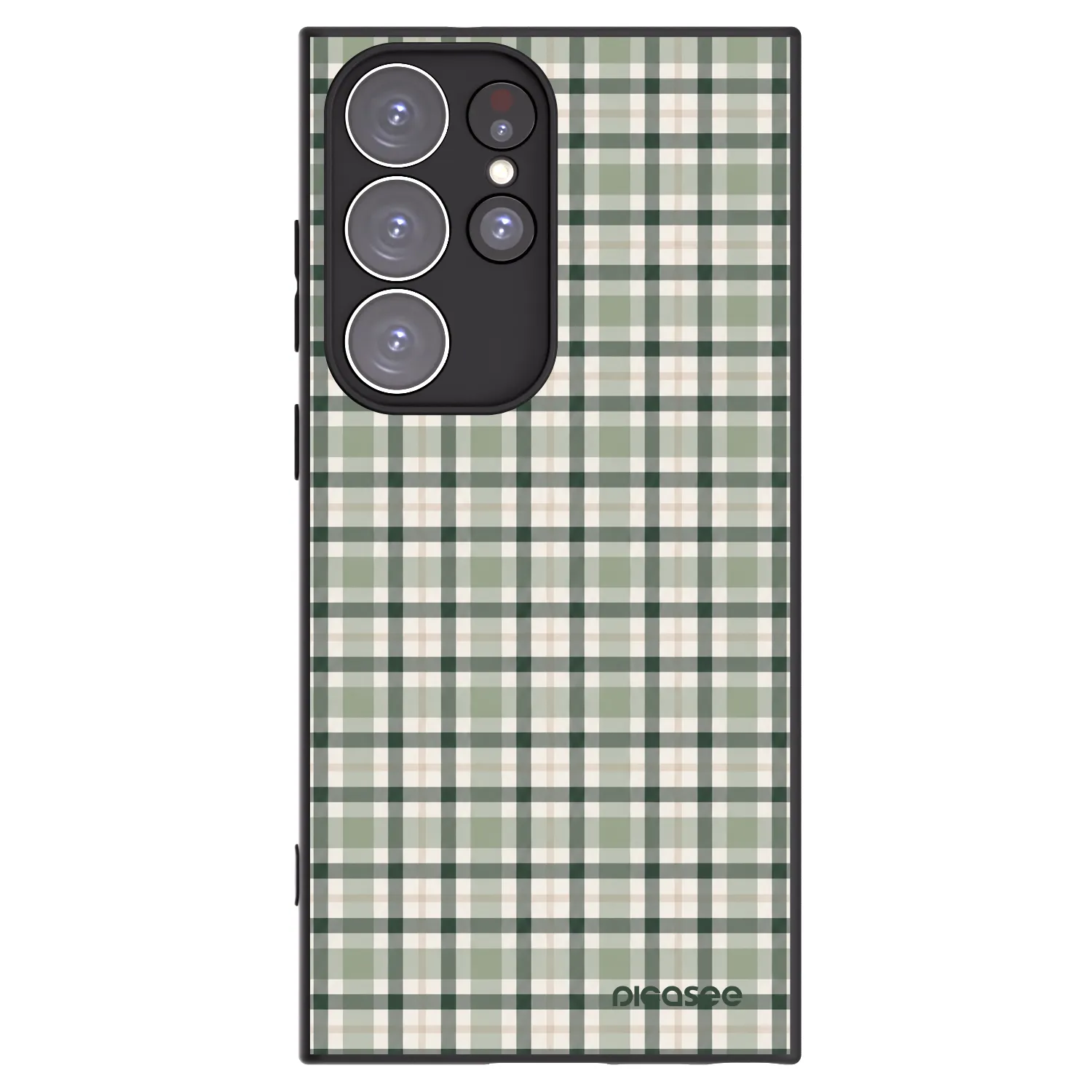 Picasee silikonový černý obal pro Samsung Galaxy S23 Ultra 5G - Sage Tartan