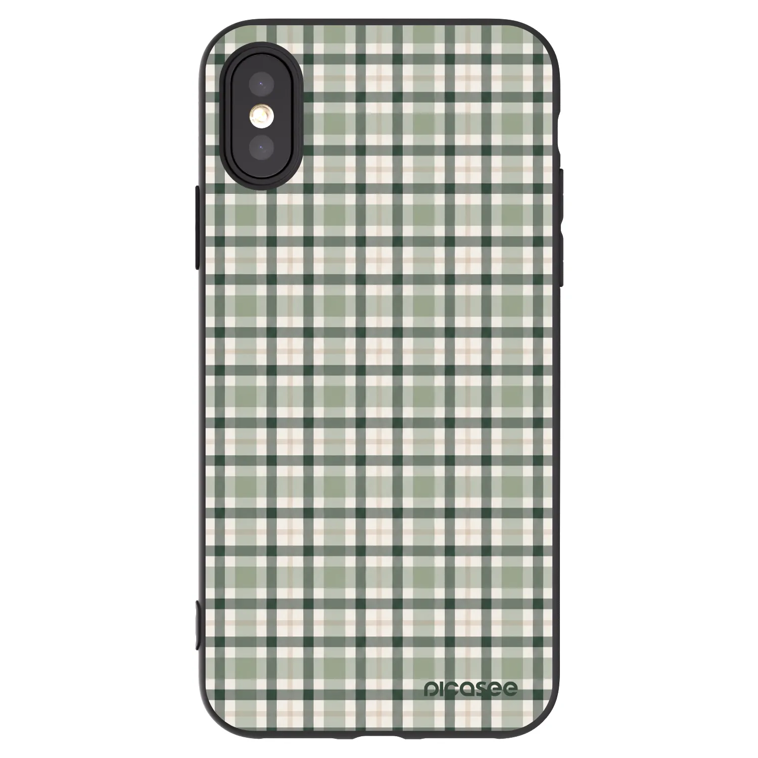 Picasee silikonový černý obal pro Apple iPhone X/XS - Sage Tartan
