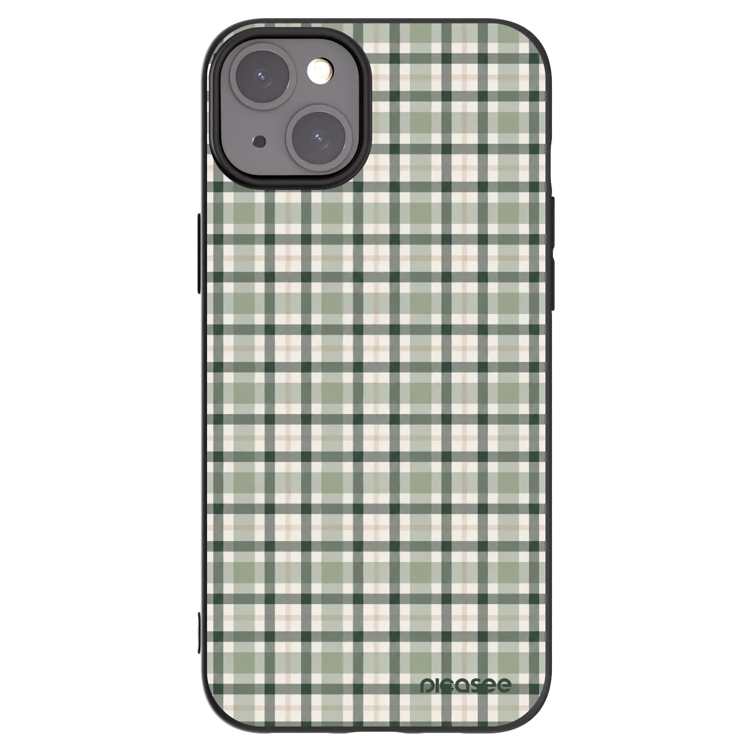 Picasee silikonový černý obal pro Apple iPhone 15 Plus - Sage Tartan