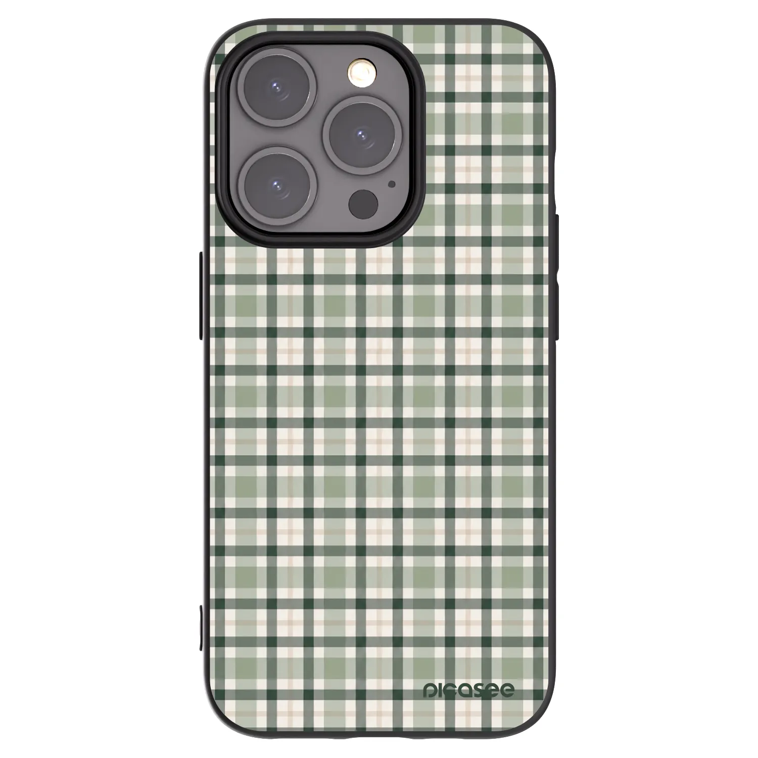Picasee silikonový černý obal pro Apple iPhone 15 Pro - Sage Tartan