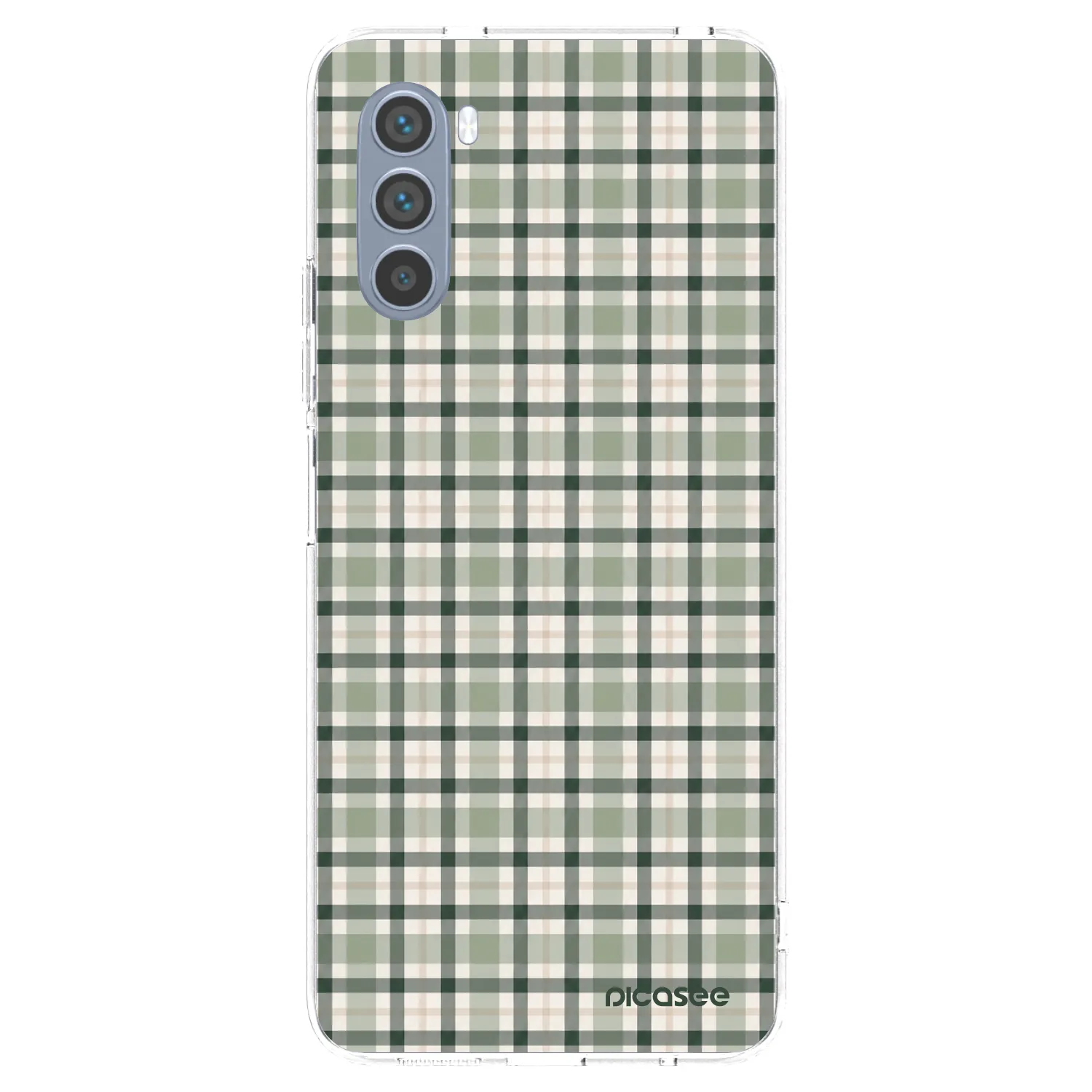 Picasee silikonový průhledný obal pro Motorola Moto G62 - Sage Tartan