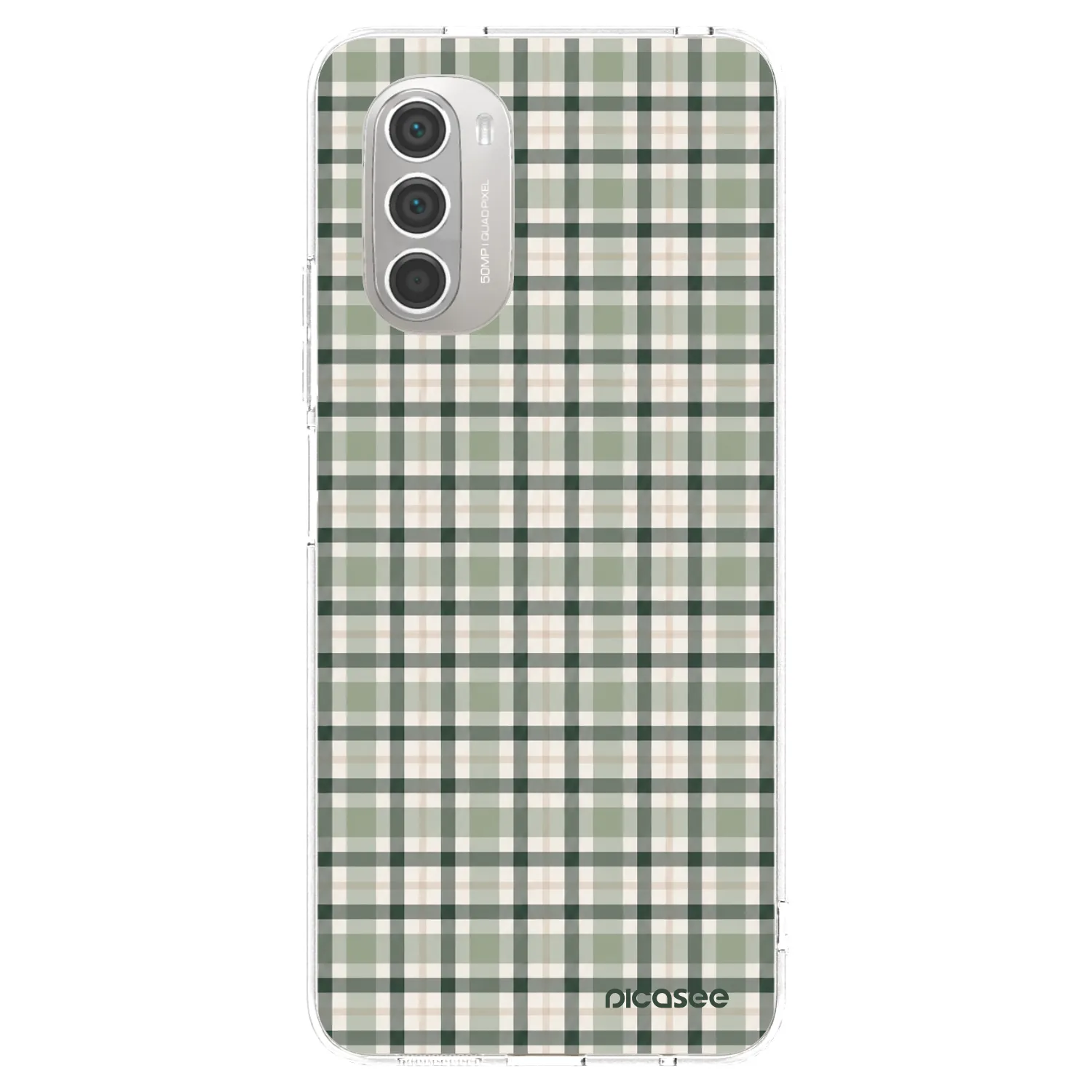 Picasee silikonový průhledný obal pro Motorola Moto G51 - Sage Tartan