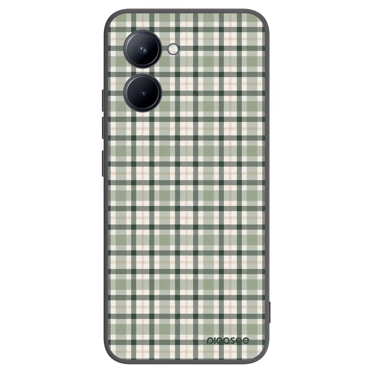 Picasee silikonový černý obal pro Realme C33 (2023) - Sage Tartan