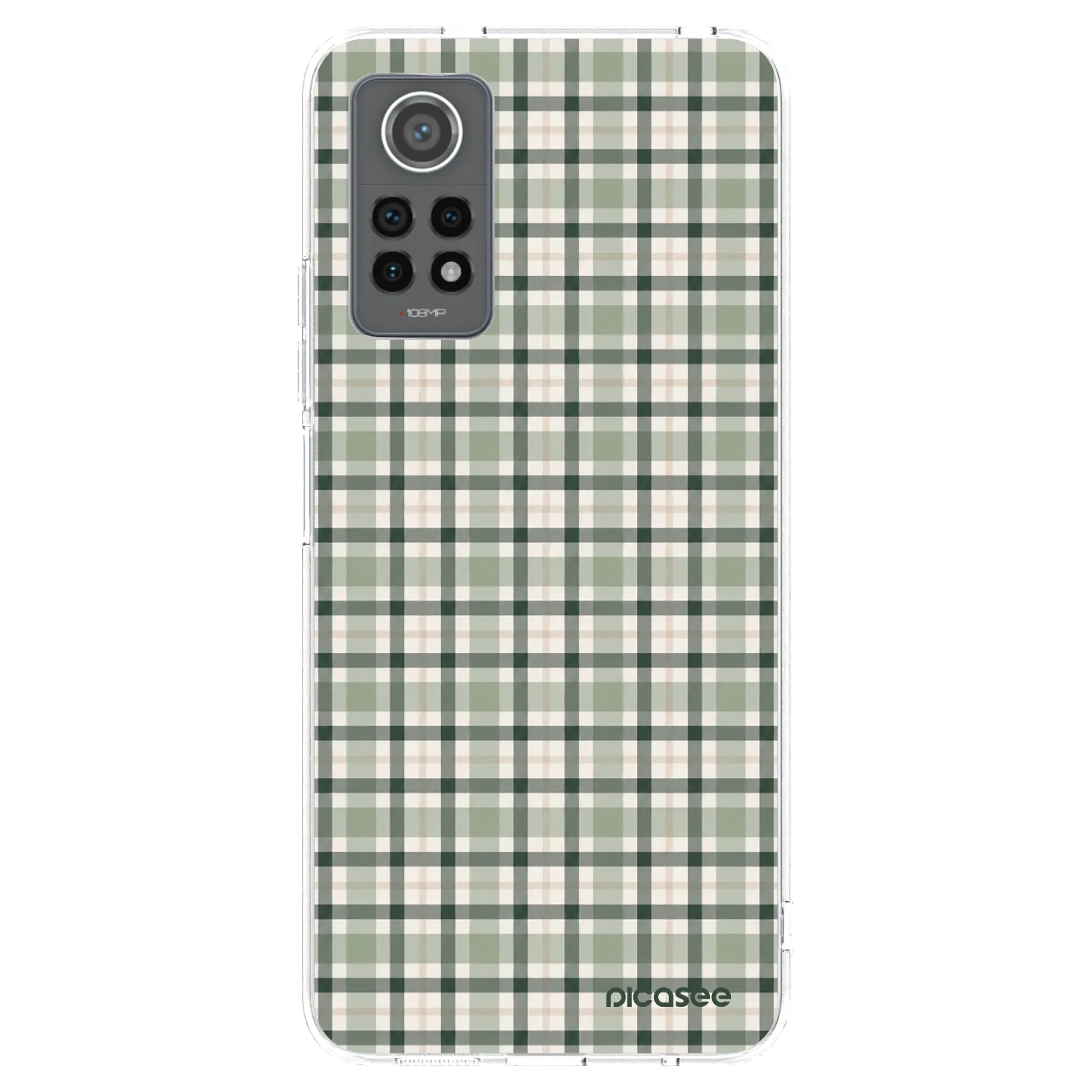 Picasee silikonový průhledný obal pro Xiaomi Redmi Note 12 Pro 4G - Sage Tartan
