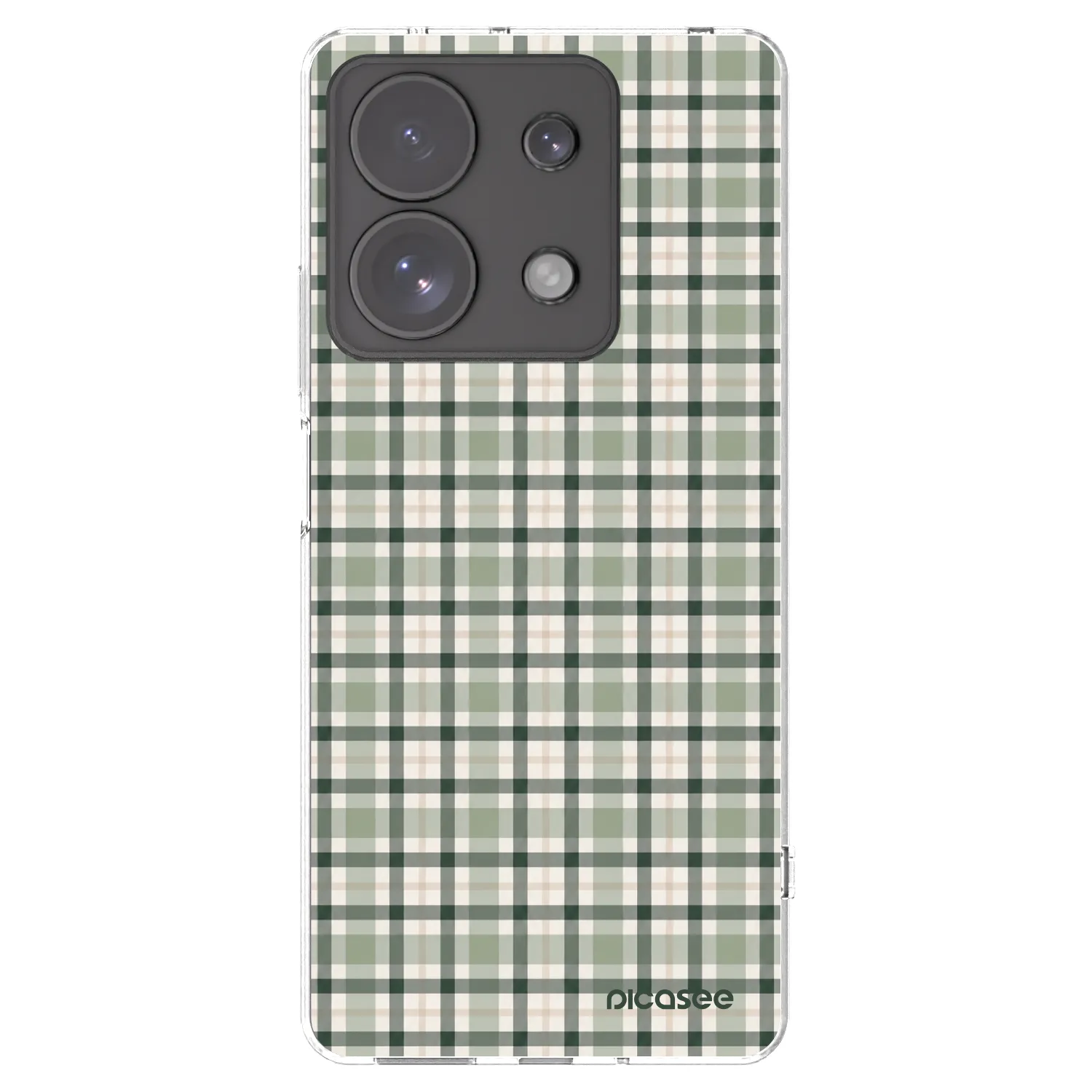 Picasee silikonový průhledný obal pro Xiaomi Redmi Note 13 Pro 4G - Sage Tartan