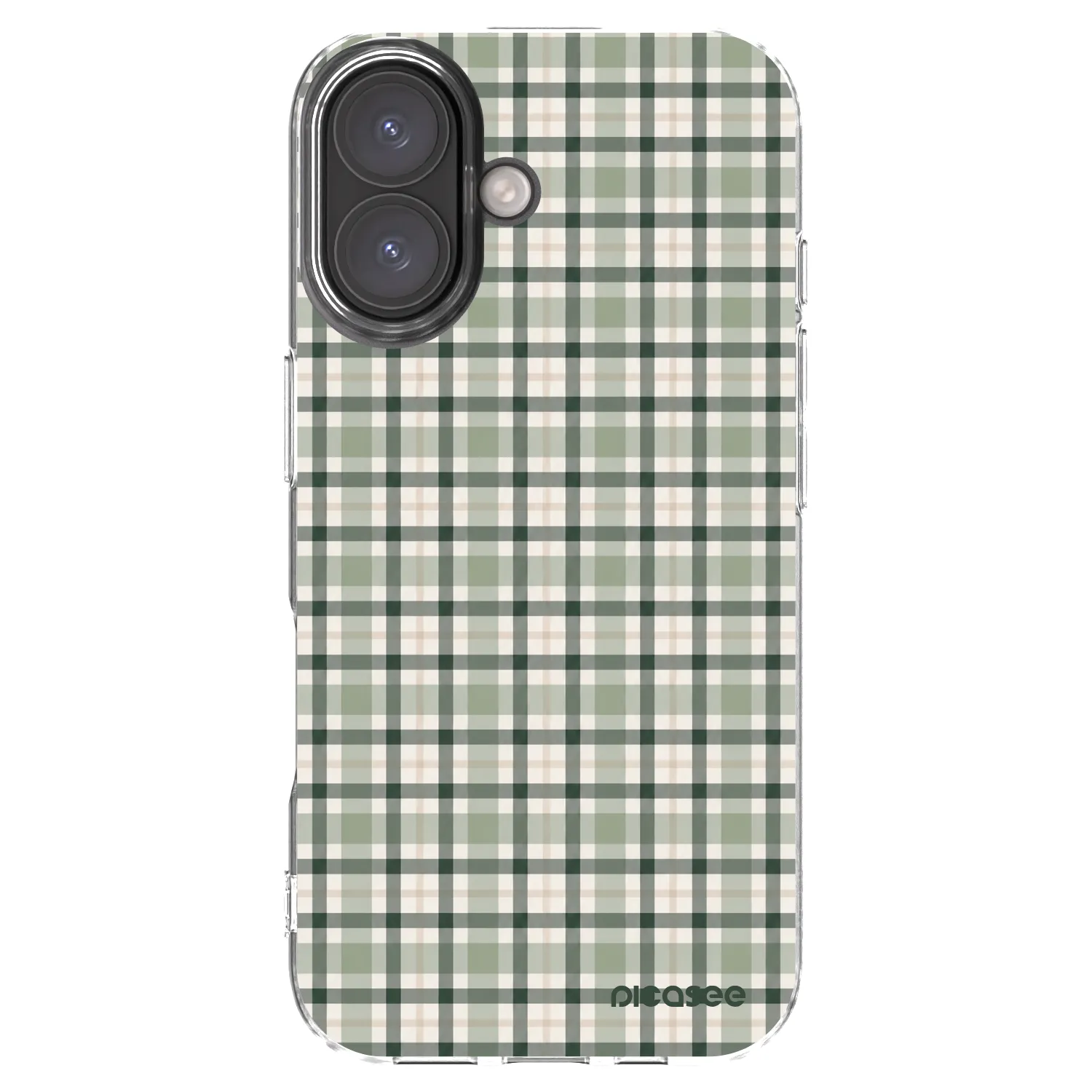 Picasee silikonový průhledný obal pro Apple iPhone 16 - Sage Tartan