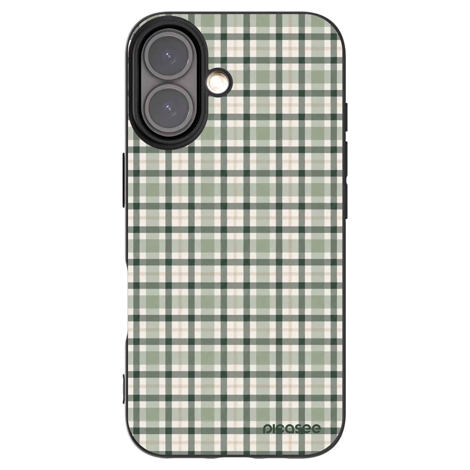 Picasee silikonový černý obal pro Apple iPhone 16 - Sage Tartan
