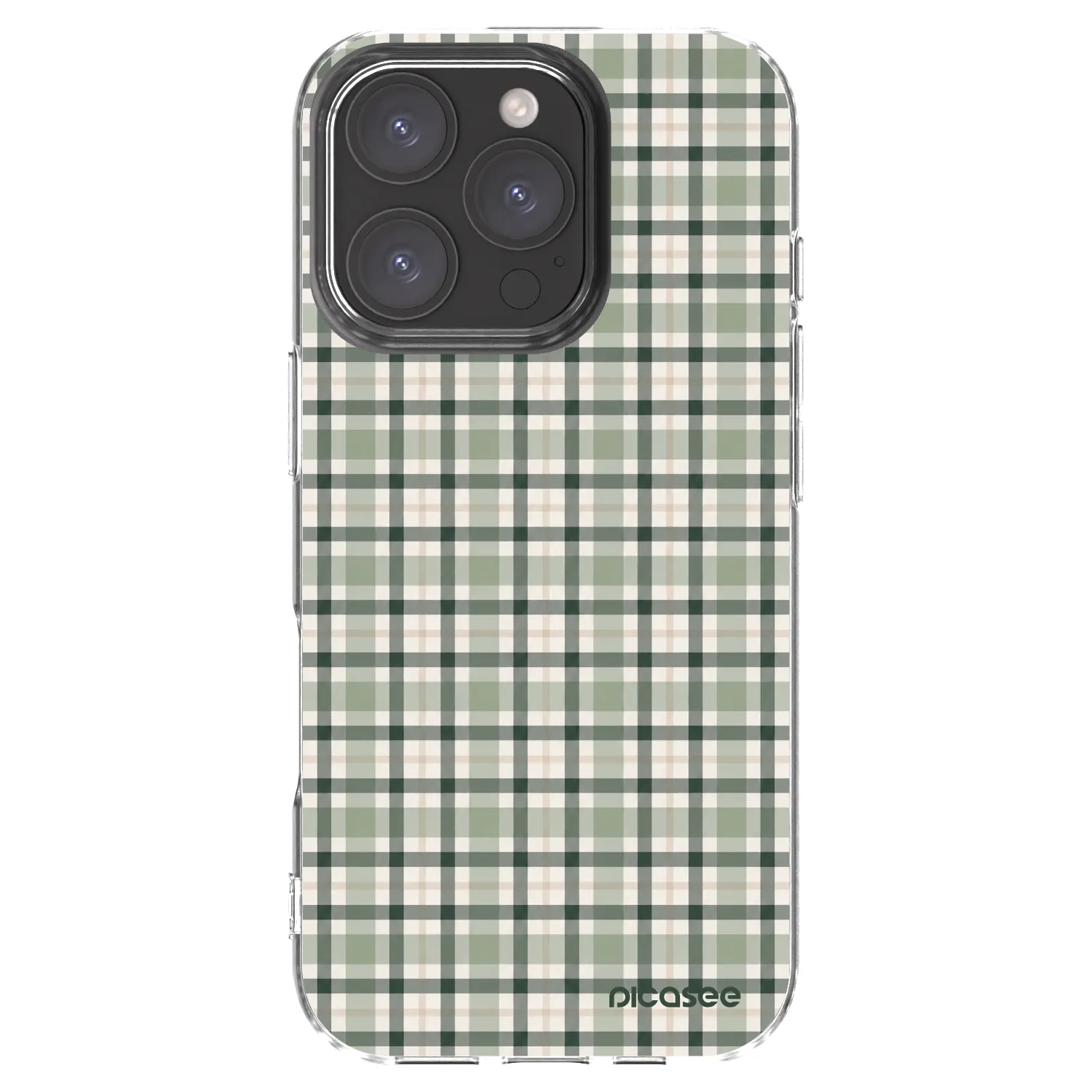 Picasee silikonový průhledný obal pro Apple iPhone 16 Pro - Sage Tartan