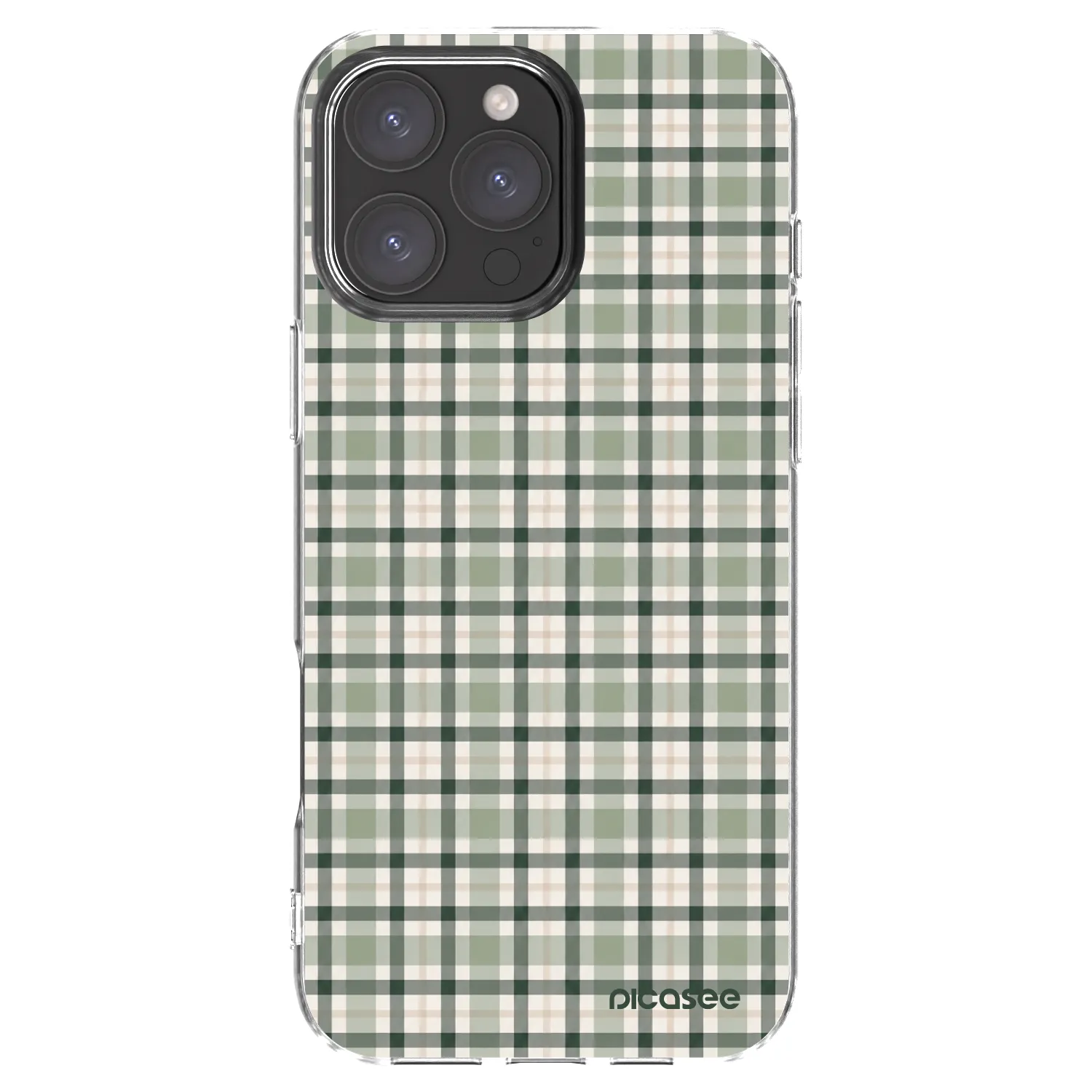 Picasee silikonový průhledný obal pro Apple iPhone 16 Pro Max - Sage Tartan