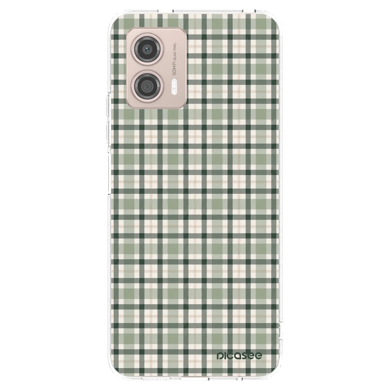 Picasee silikonový průhledný obal pro Motorola Moto G53 5G - Sage Tartan