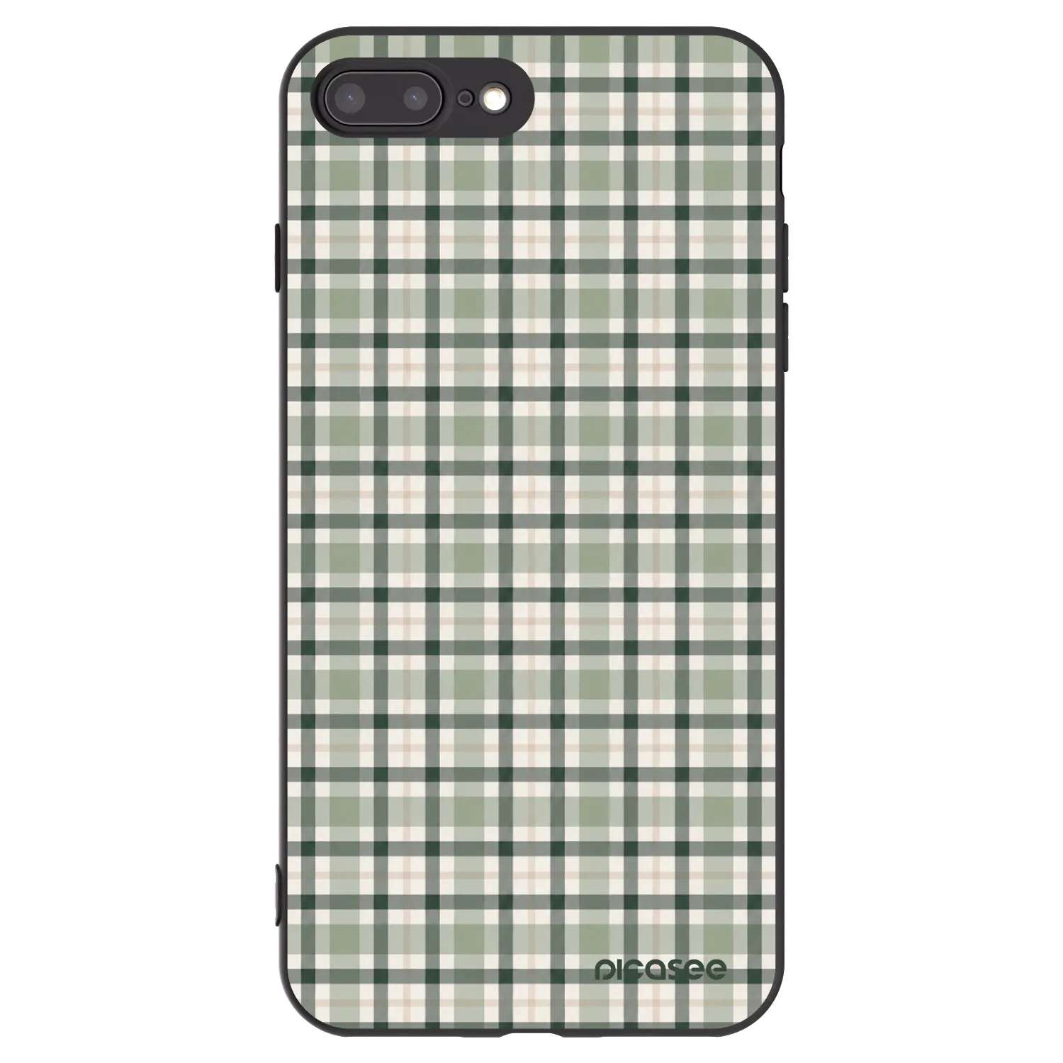 Picasee silikonový černý obal pro Apple iPhone 8 Plus - Sage Tartan