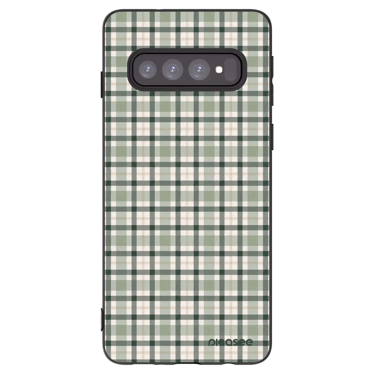 Picasee silikonový černý obal pro Samsung Galaxy S10 G973 - Sage Tartan
