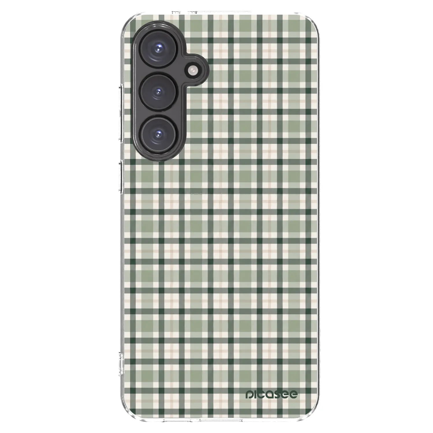 Picasee silikonový průhledný obal pro Samsung Galaxy S24 FE S721B - Sage Tartan