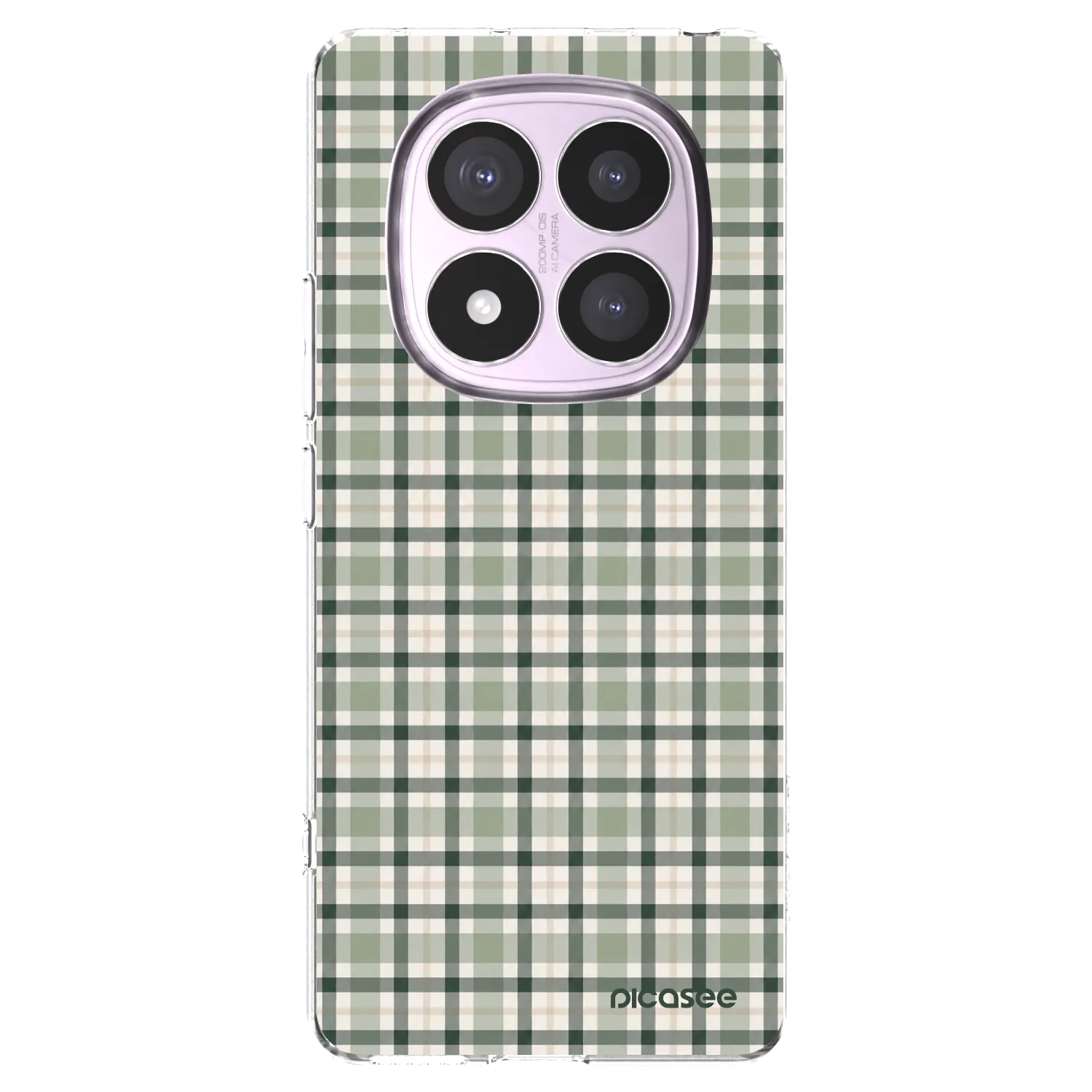 Picasee silikonový průhledný obal pro Xiaomi Redmi Note 14 Pro 5G - Sage Tartan