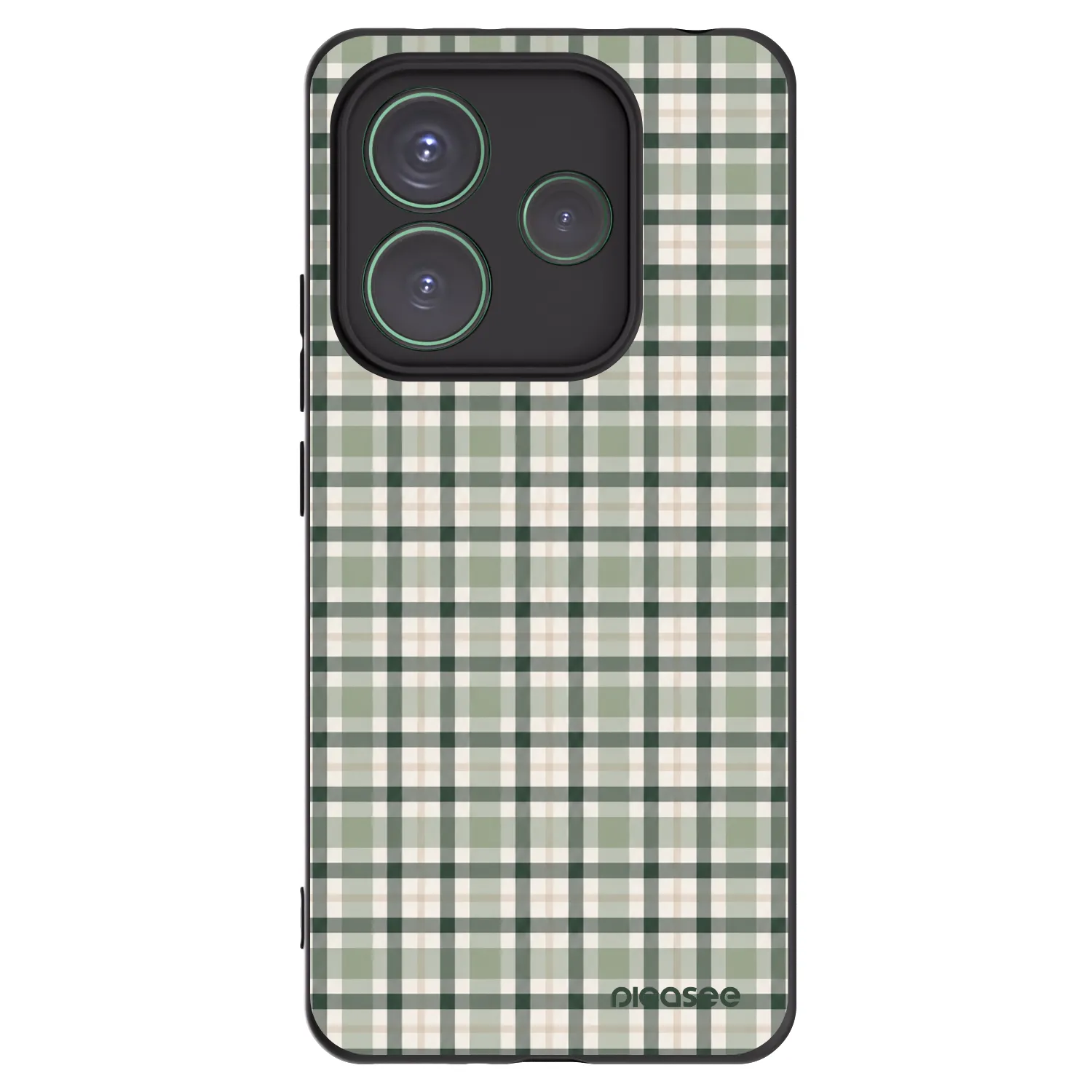 Picasee silikonový černý obal pro Xiaomi Redmi Note 14 5G - Sage Tartan