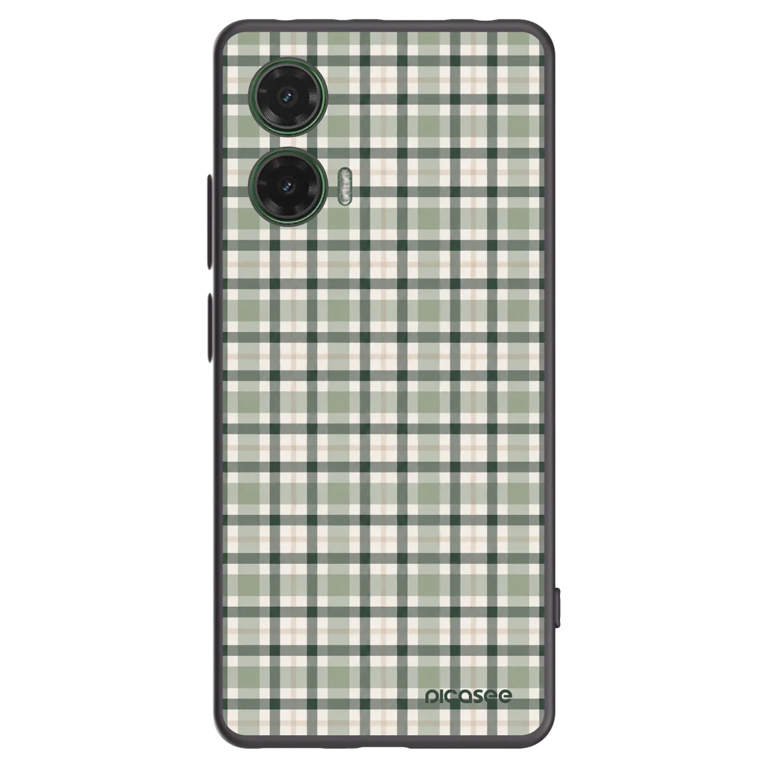 Picasee silikonový černý obal pro Motorola Moto G35 5G - Sage Tartan
