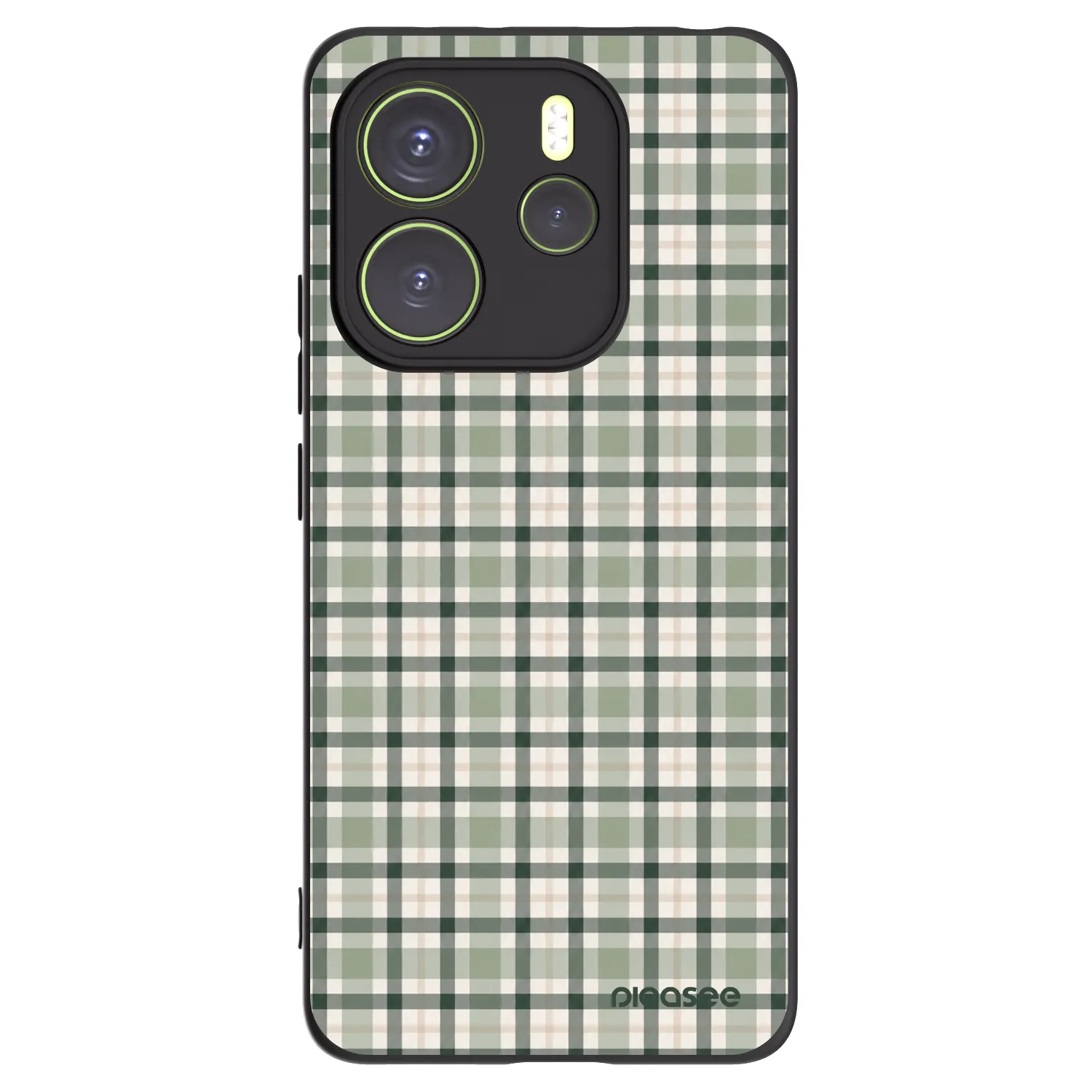 Picasee silikonový černý obal pro Xiaomi Redmi Note 14 4G - Sage Tartan
