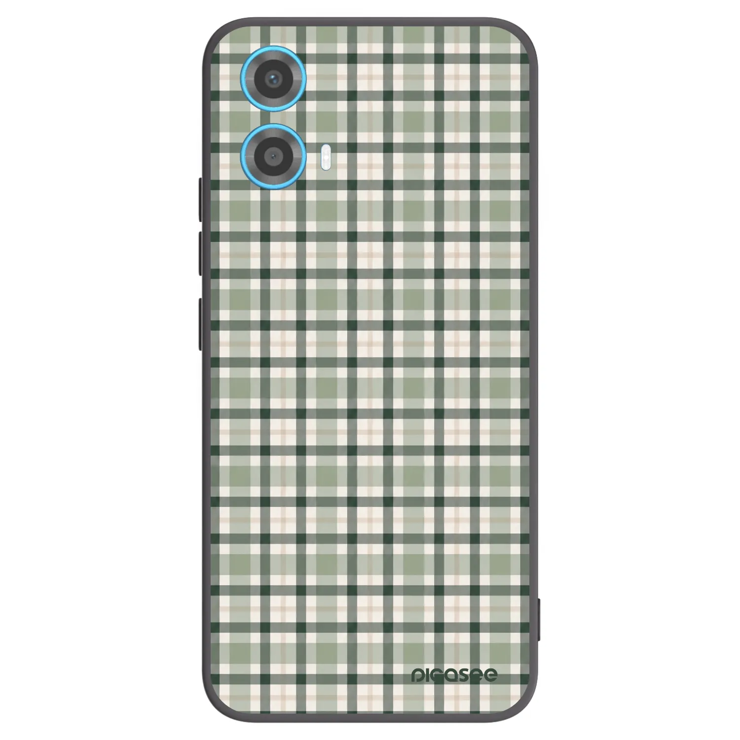 Picasee silikonový černý obal pro Motorola Moto G34 5G - Sage Tartan