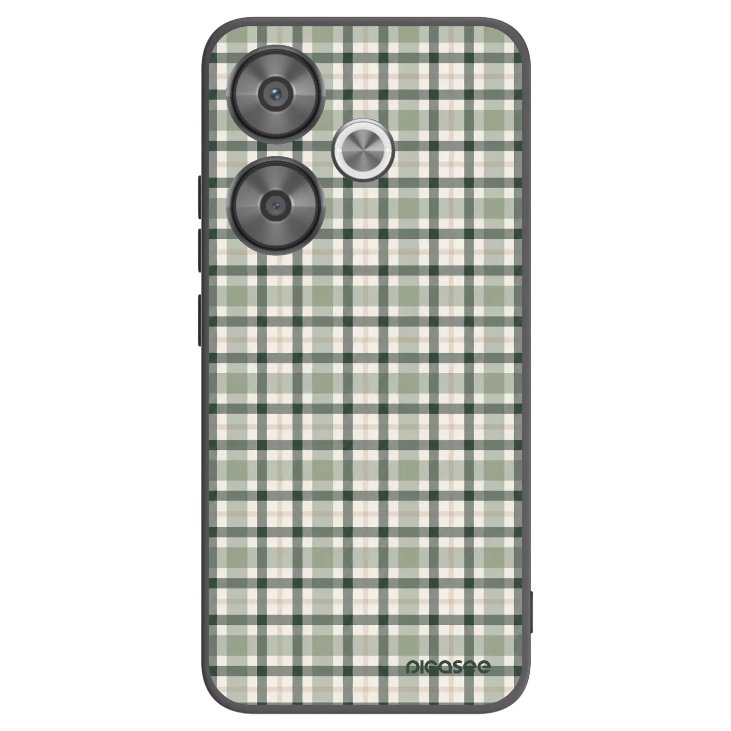 Picasee silikonový černý obal pro Xiaomi Poco F6 - Sage Tartan