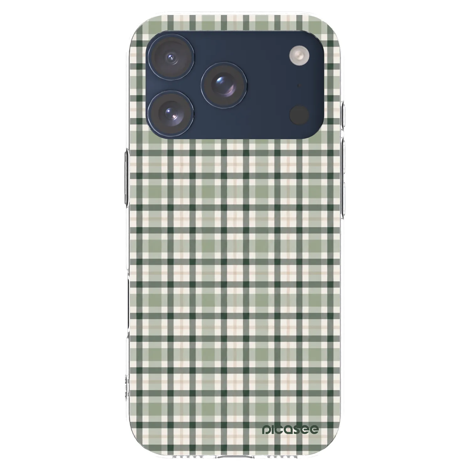Picasee silikonový průhledný obal pro Apple iPhone 17 Pro - Sage Tartan