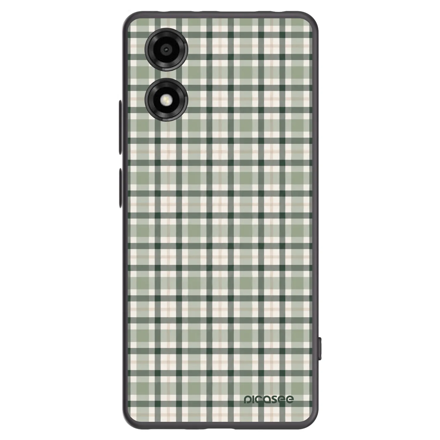 Picasee silikonový černý obal pro Motorola Moto E14 - Sage Tartan