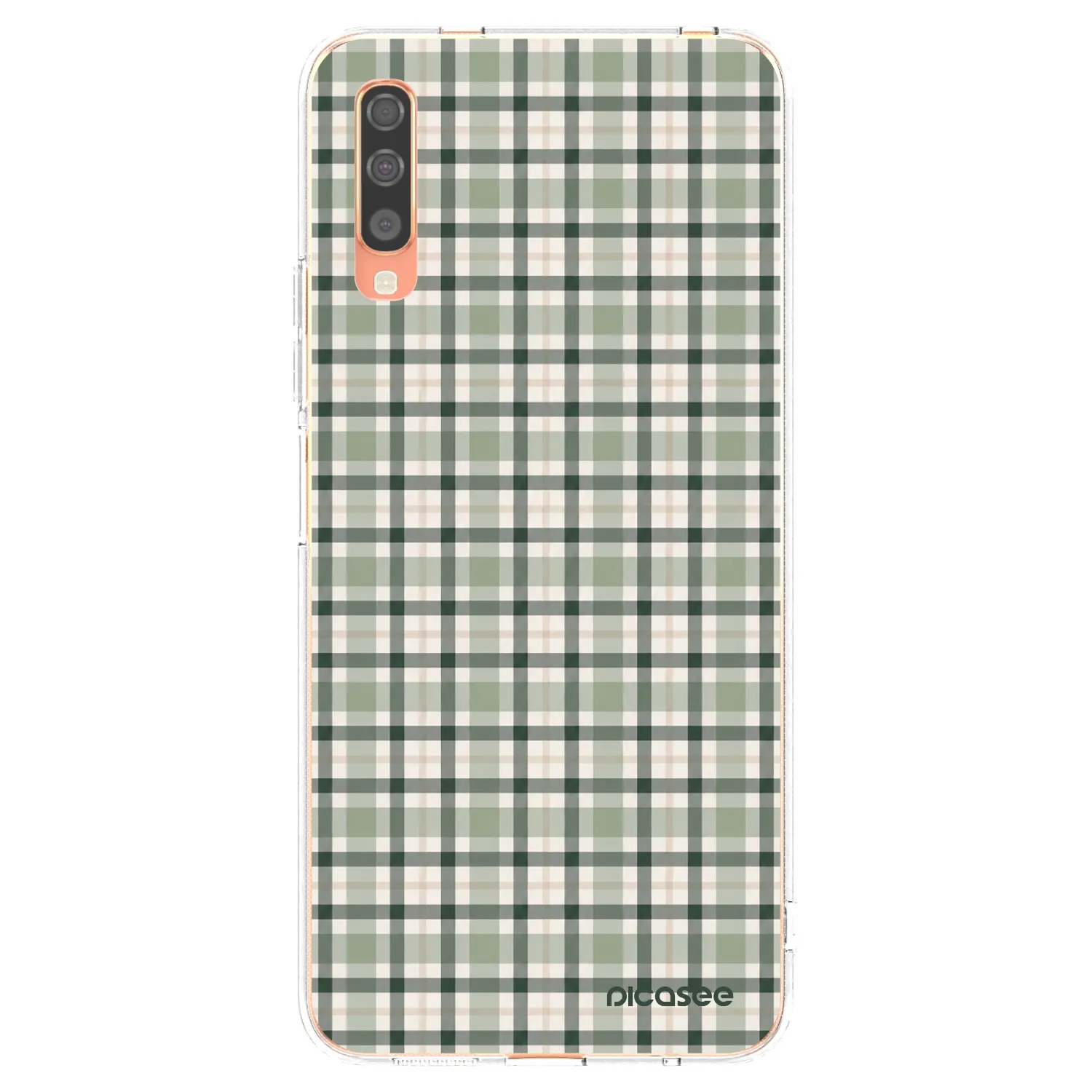 Picasee silikonový průhledný obal pro Samsung Galaxy A70 A705F - Sage Tartan
