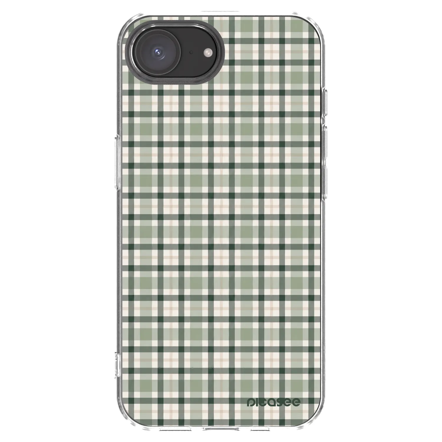 Picasee silikonový průhledný obal pro Apple iPhone 17e - Sage Tartan
