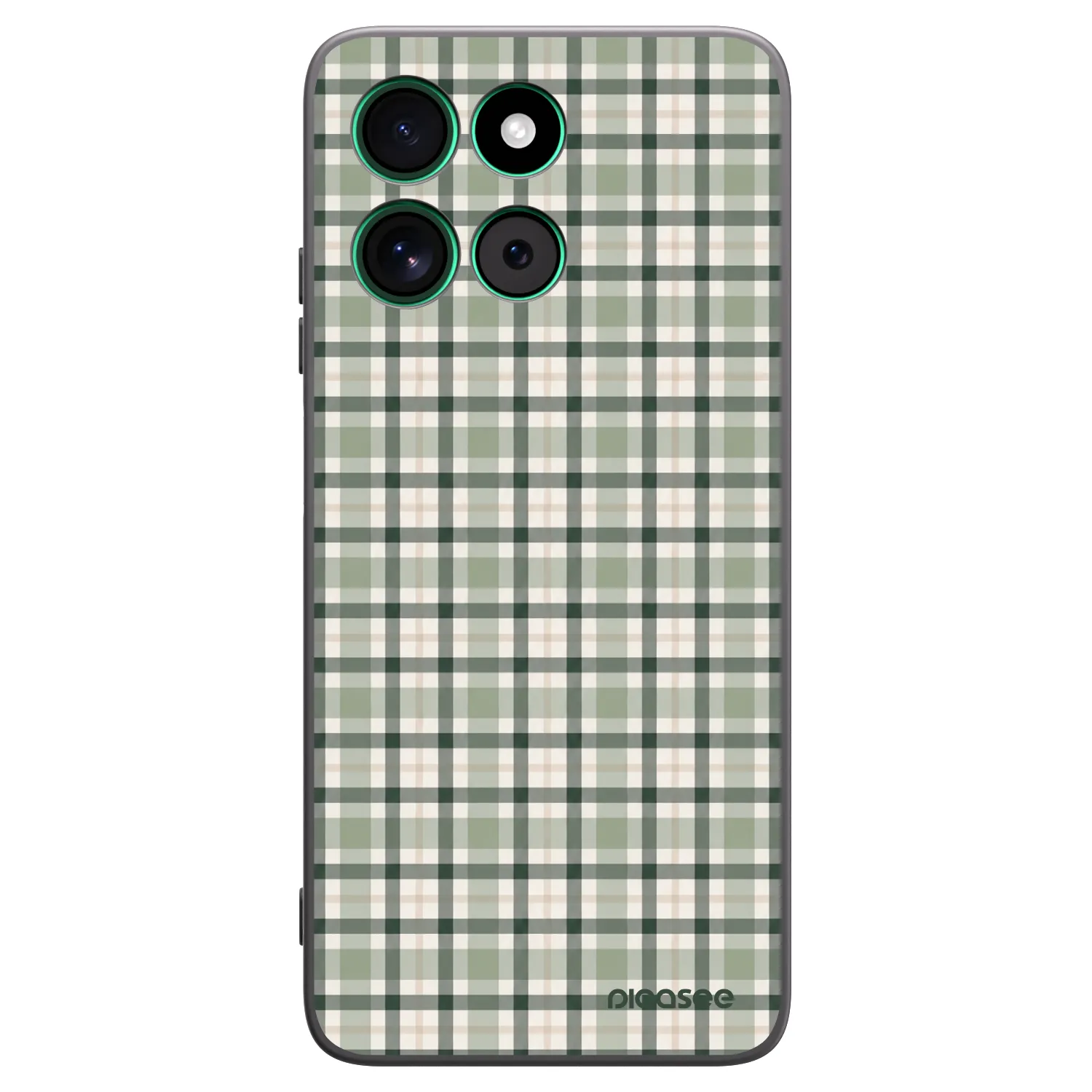 Picasee silikonový černý obal pro Motorola Moto G57 Power - Sage Tartan
