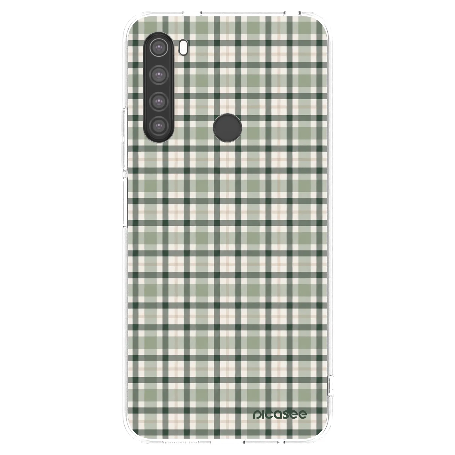 Picasee silikonový průhledný obal pro Xiaomi Redmi Note 8 - Sage Tartan