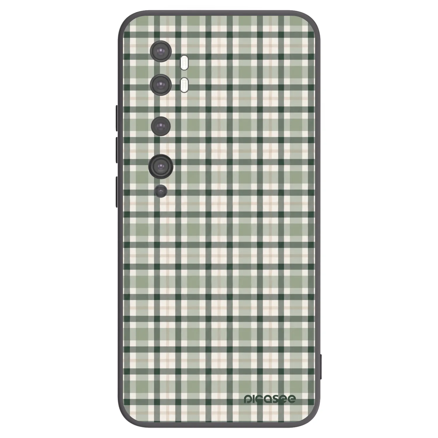 Picasee silikonový černý obal pro Xiaomi Mi Note 10 (Pro) - Sage Tartan
