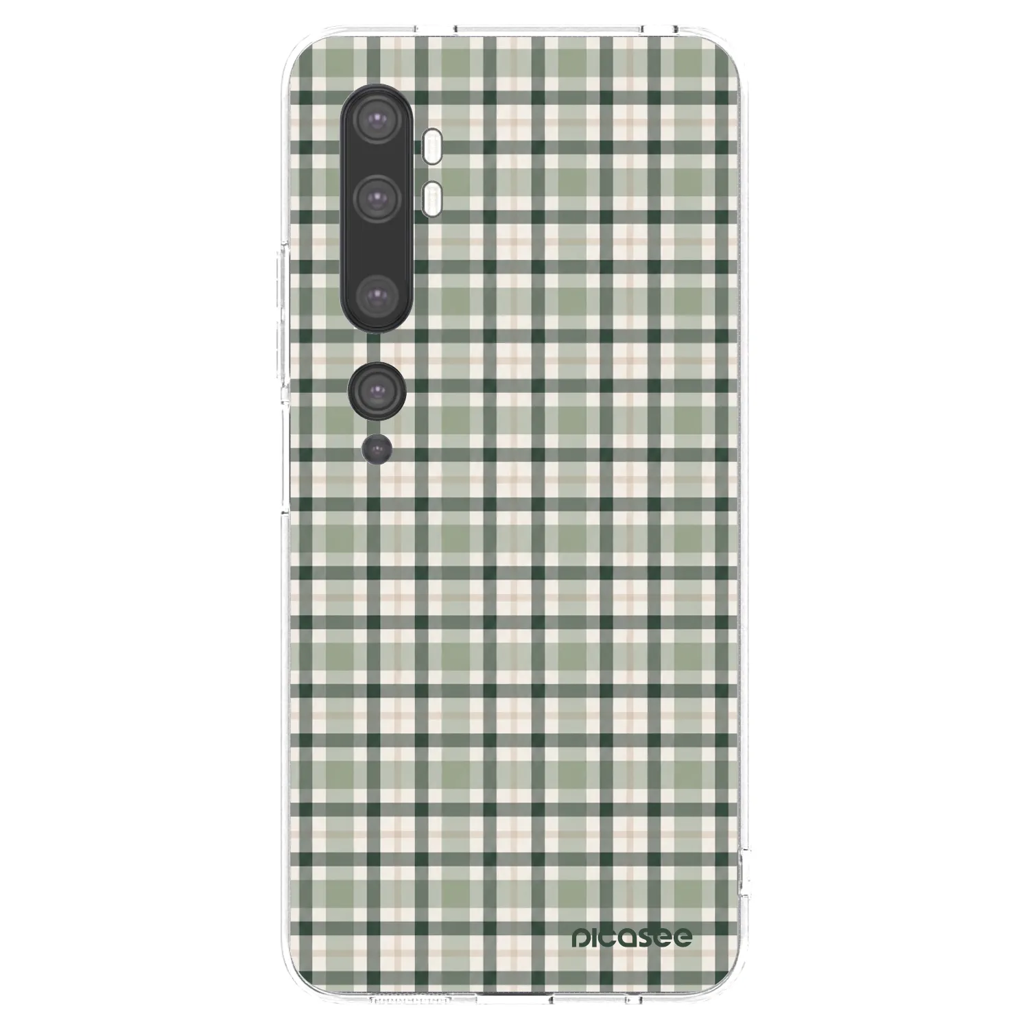 Picasee silikonový průhledný obal pro Xiaomi Mi Note 10 (Pro) - Sage Tartan
