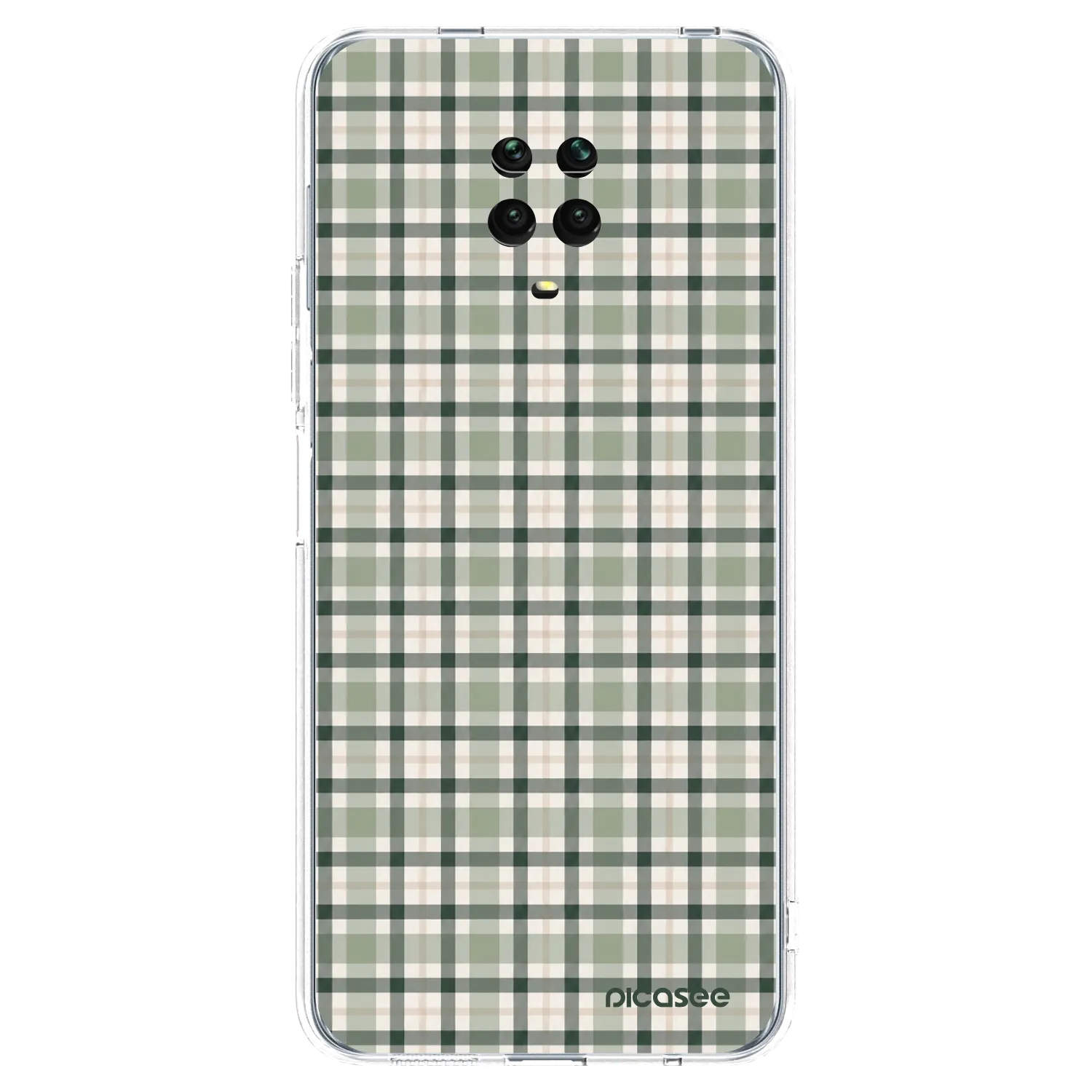 Picasee silikonový průhledný obal pro Xiaomi Redmi Note 9 Pro - Sage Tartan