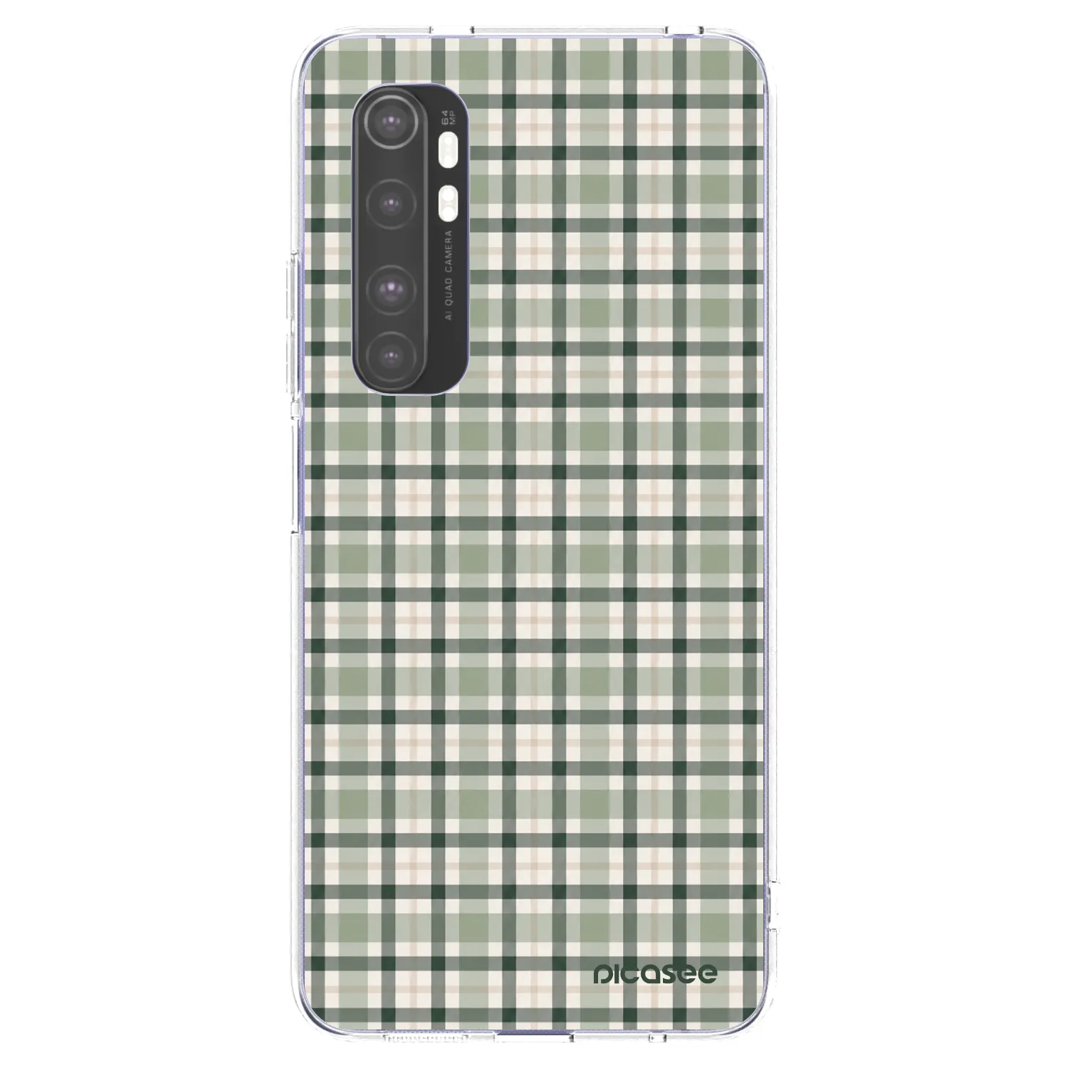 Picasee silikonový průhledný obal pro Xiaomi Mi Note 10 Lite - Sage Tartan