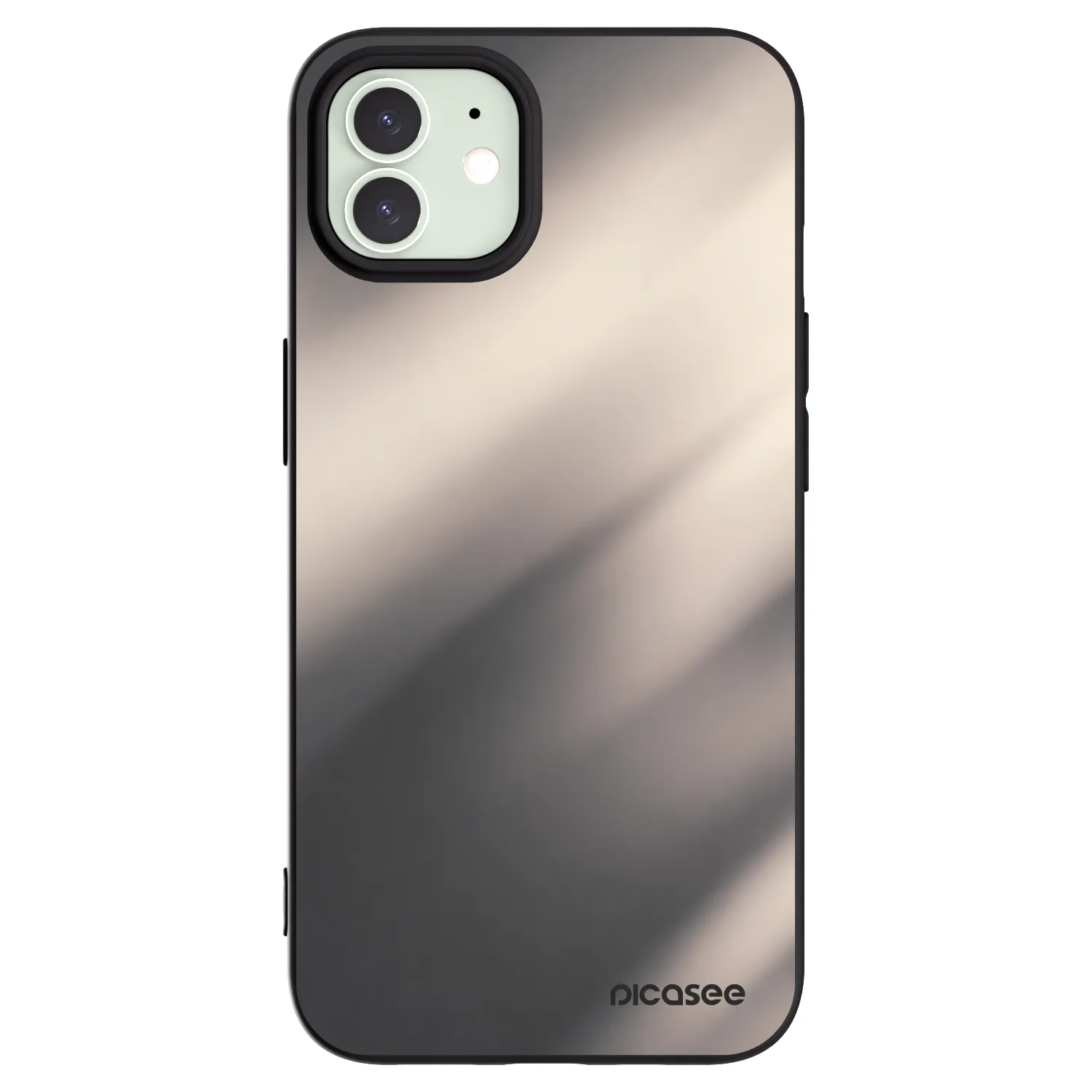 Picasee silikonový černý obal pro Apple iPhone 12 - Smoky Beige