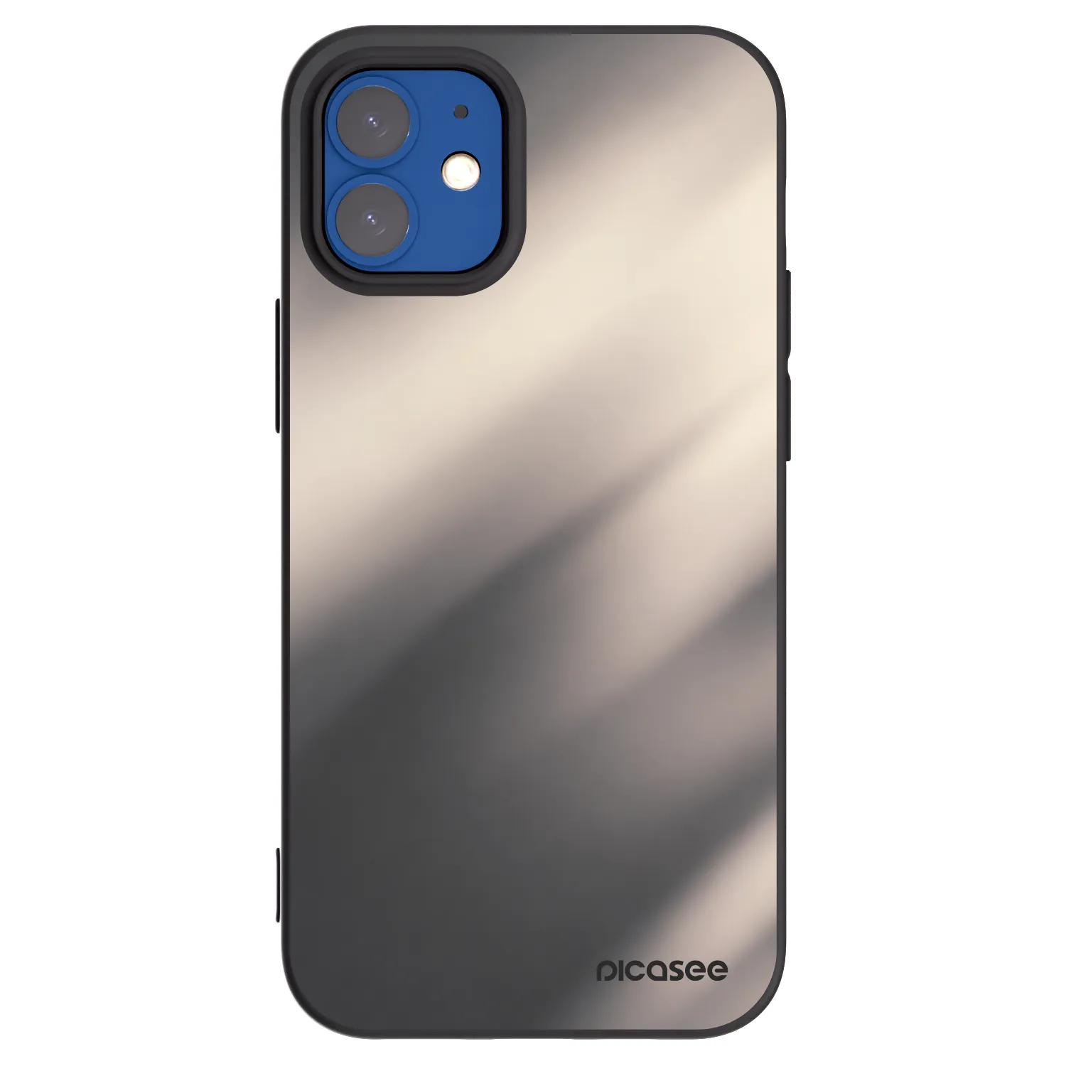 Picasee silikonový černý obal pro Apple iPhone 12 mini - Smoky Beige