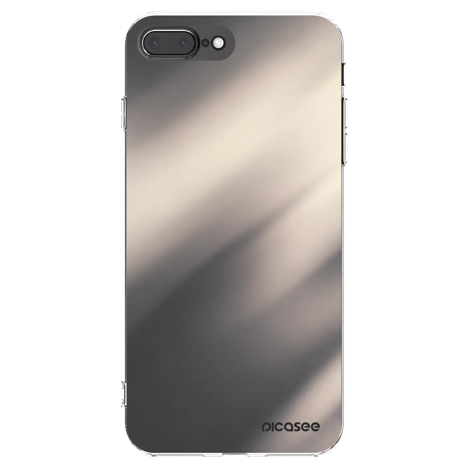 Picasee silikonový průhledný obal pro Apple iPhone 8 Plus - Smoky Beige