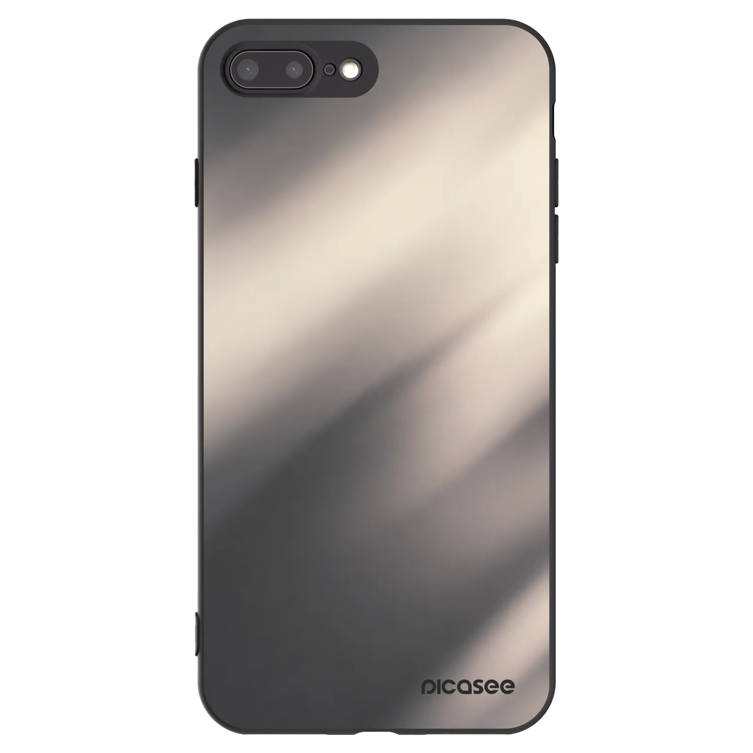 Picasee silikonový černý obal pro Apple iPhone 8 Plus - Smoky Beige