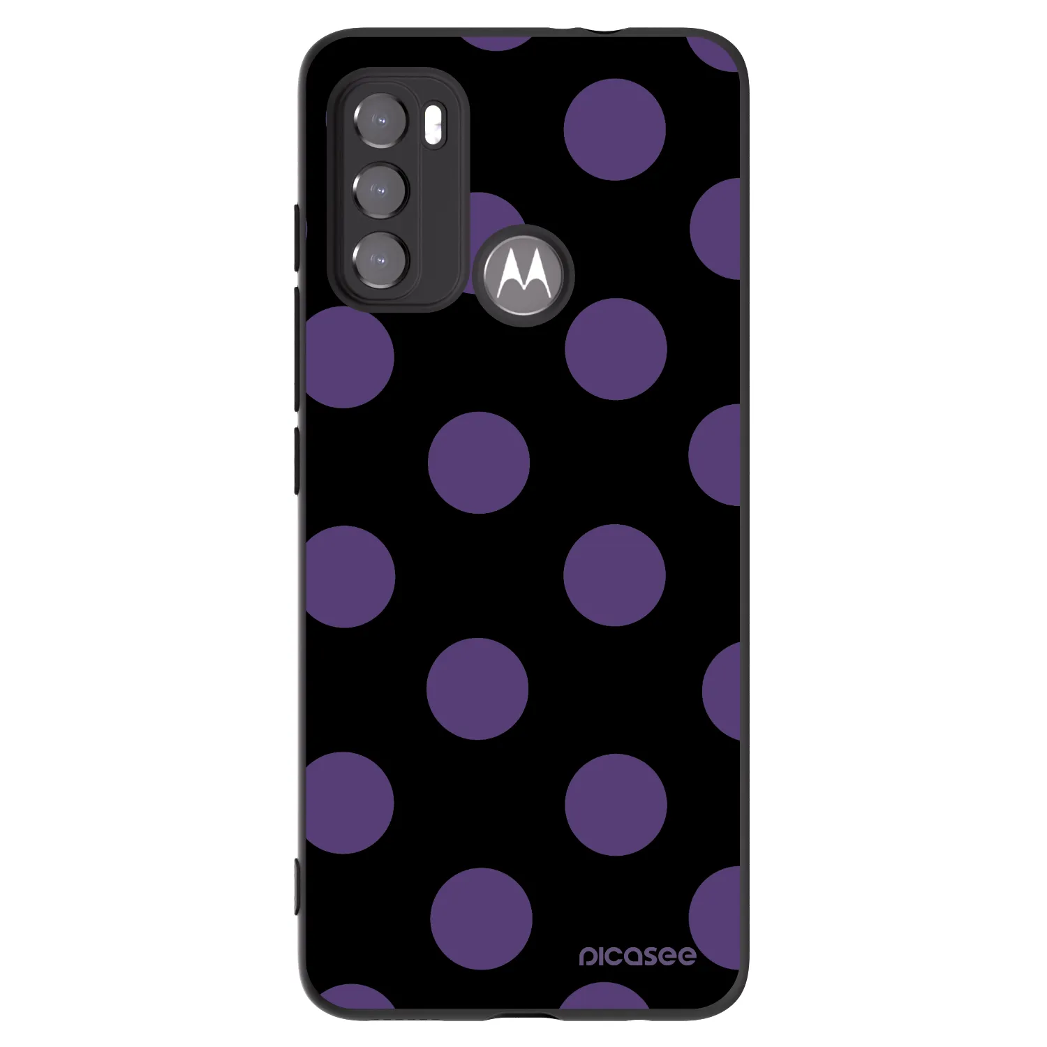 Picasee silikonový černý obal pro Motorola Moto G60 - Big flickers