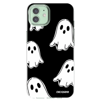 Picasee silikonový průhledný obal pro Apple iPhone 12 - Black ghosts