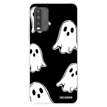 Picasee silikonový průhledný obal pro Xiaomi Redmi 9T - Black ghosts