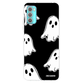 Picasee silikonový průhledný obal pro Motorola Moto G60 - Black ghosts