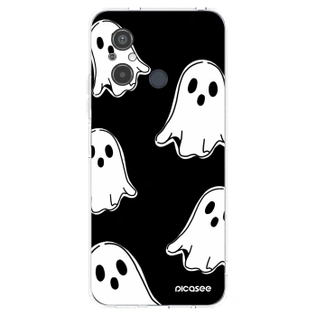 Picasee silikonový průhledný obal pro Xiaomi Redmi 12C - Black ghosts