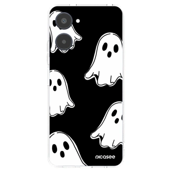 Picasee silikonový průhledný obal pro Realme 10 4G - Black ghosts