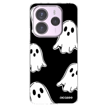 Picasee silikonový průhledný obal pro Xiaomi Redmi Note 14 5G - Black ghosts
