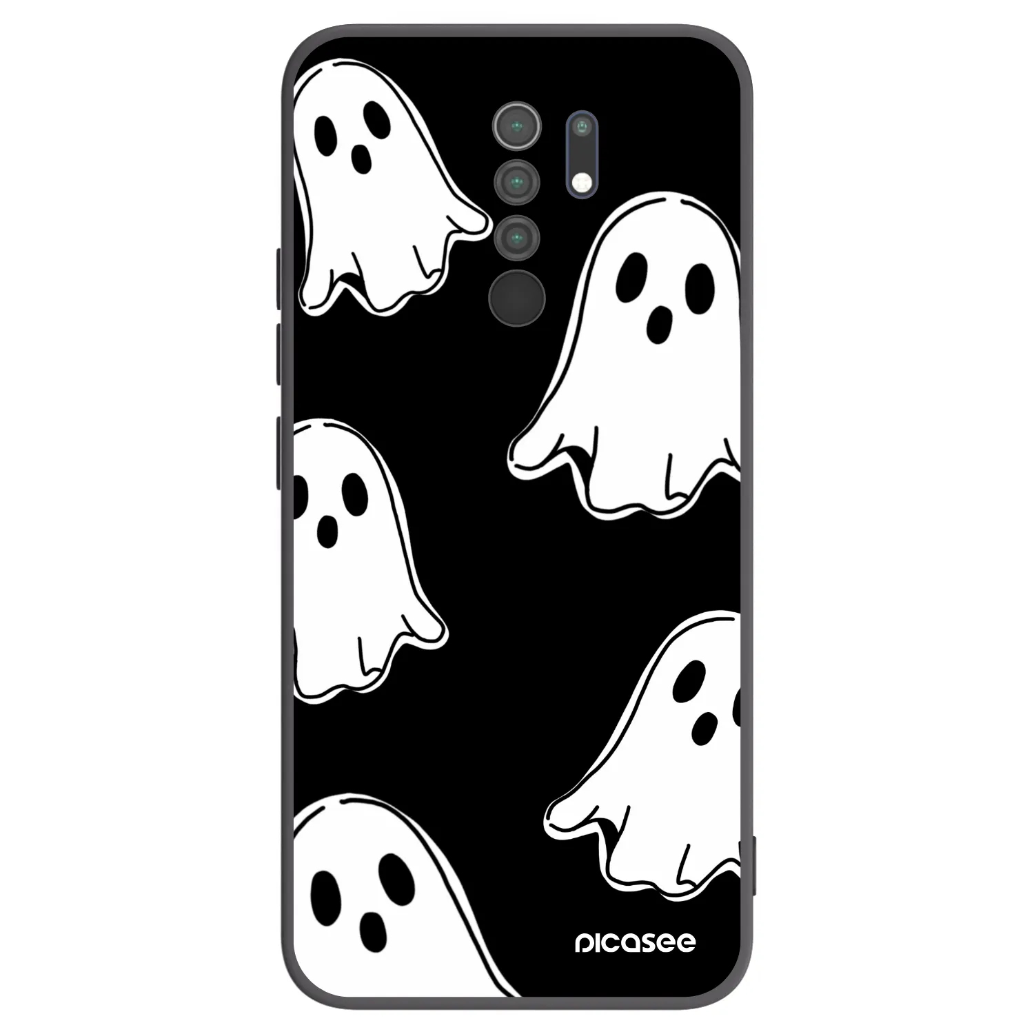 Picasee silikonový černý obal pro Xiaomi Redmi 9 - Black ghosts
