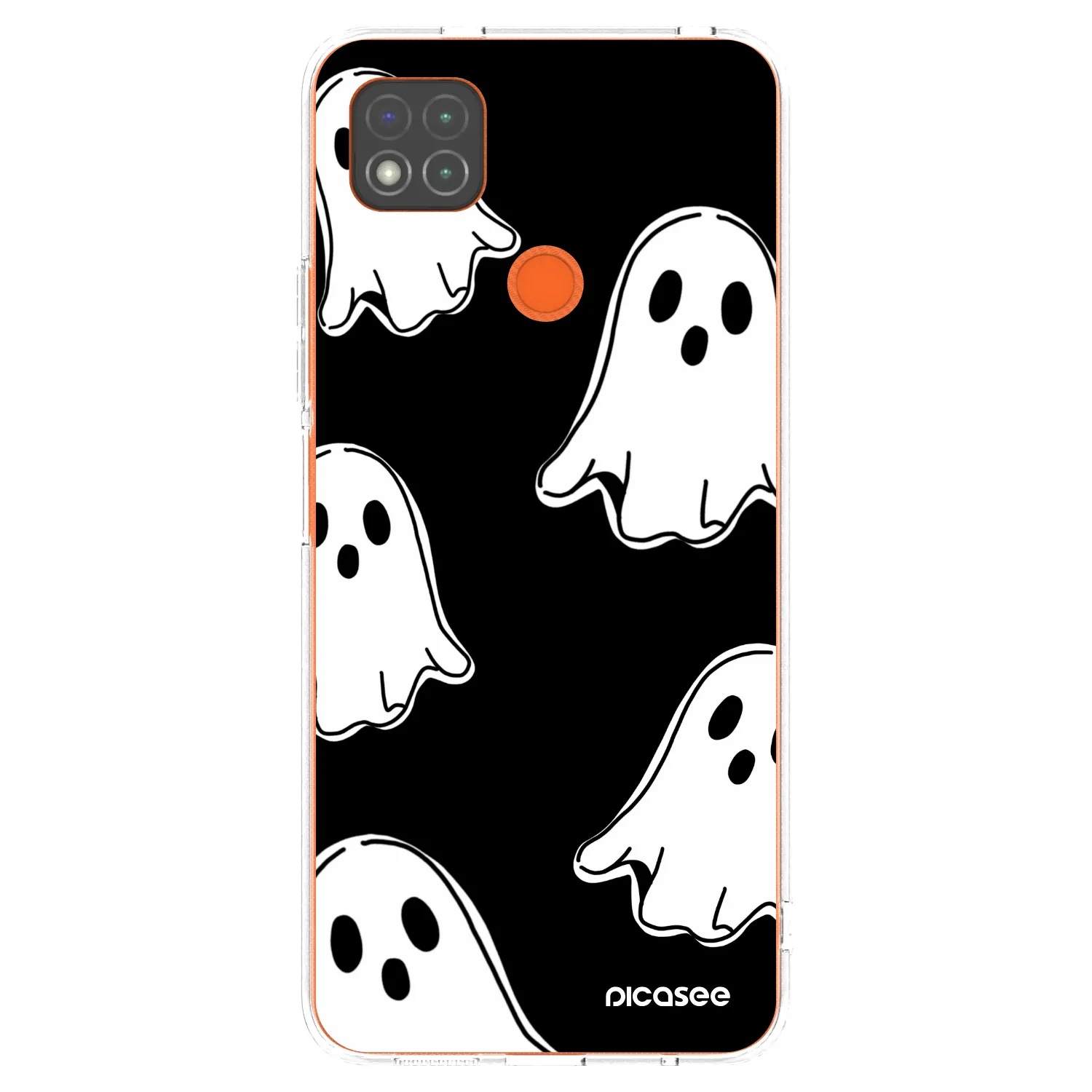 Picasee silikonový průhledný obal pro Xiaomi Redmi 9C - Black ghosts