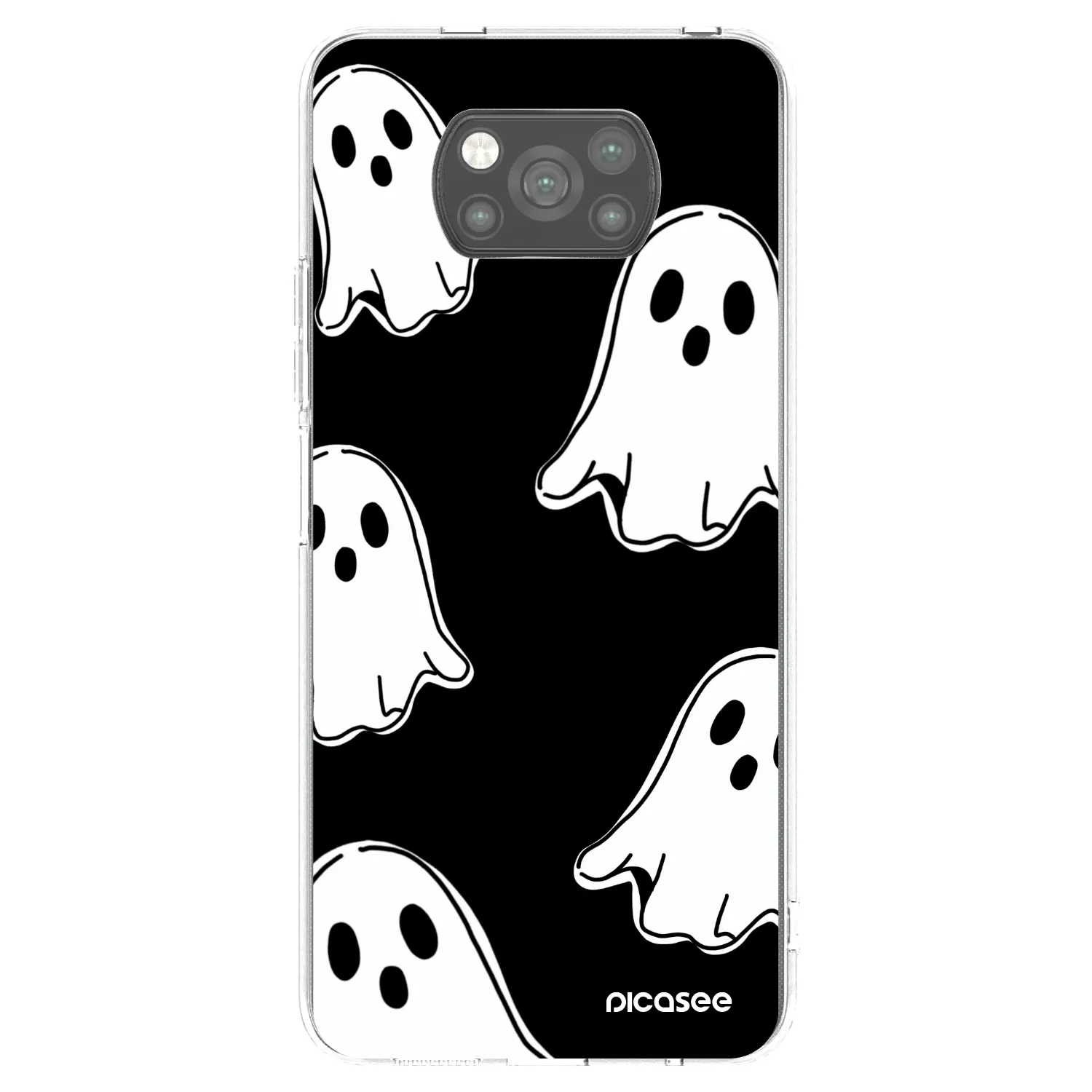 Picasee silikonový černý obal pro Xiaomi Poco X3 - Black ghosts