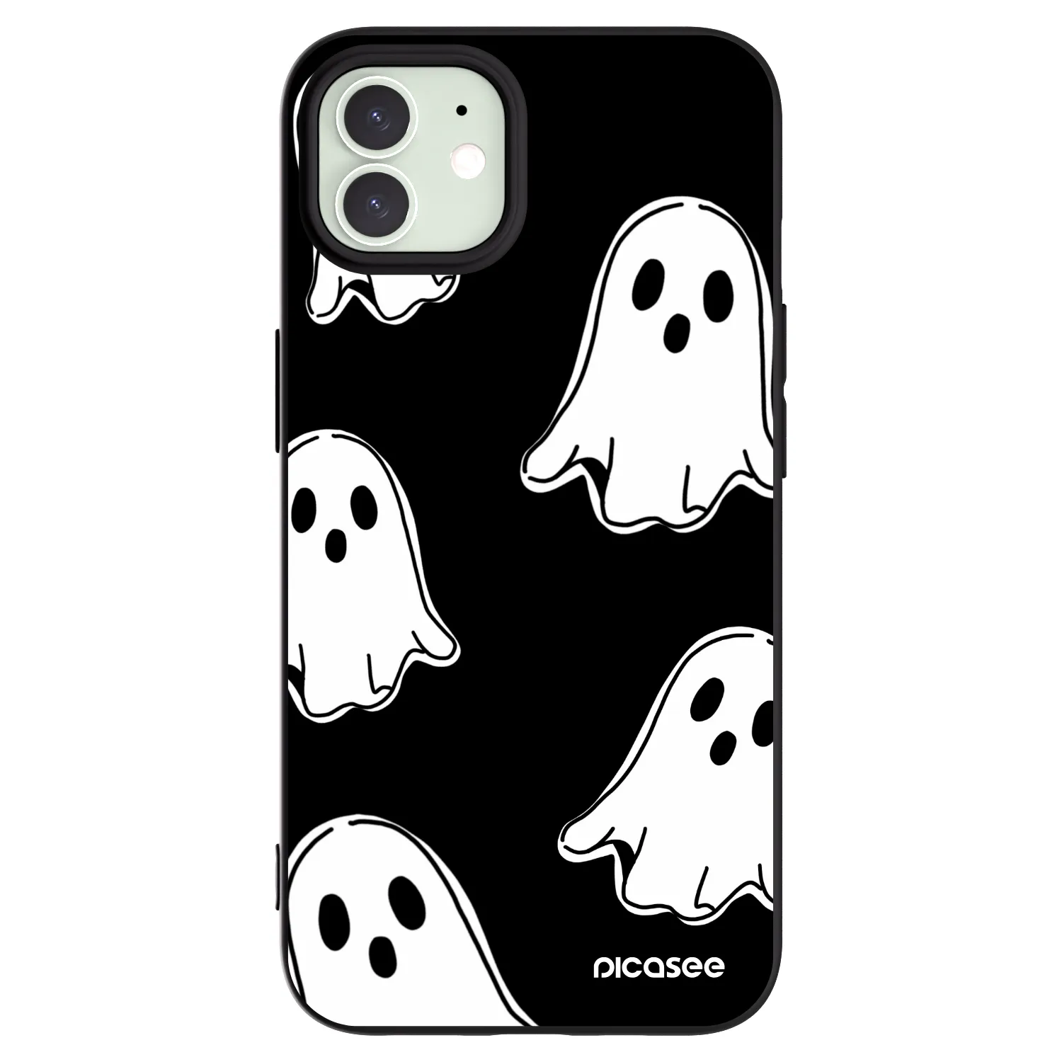 Picasee silikonový černý obal pro Apple iPhone 12 - Black ghosts