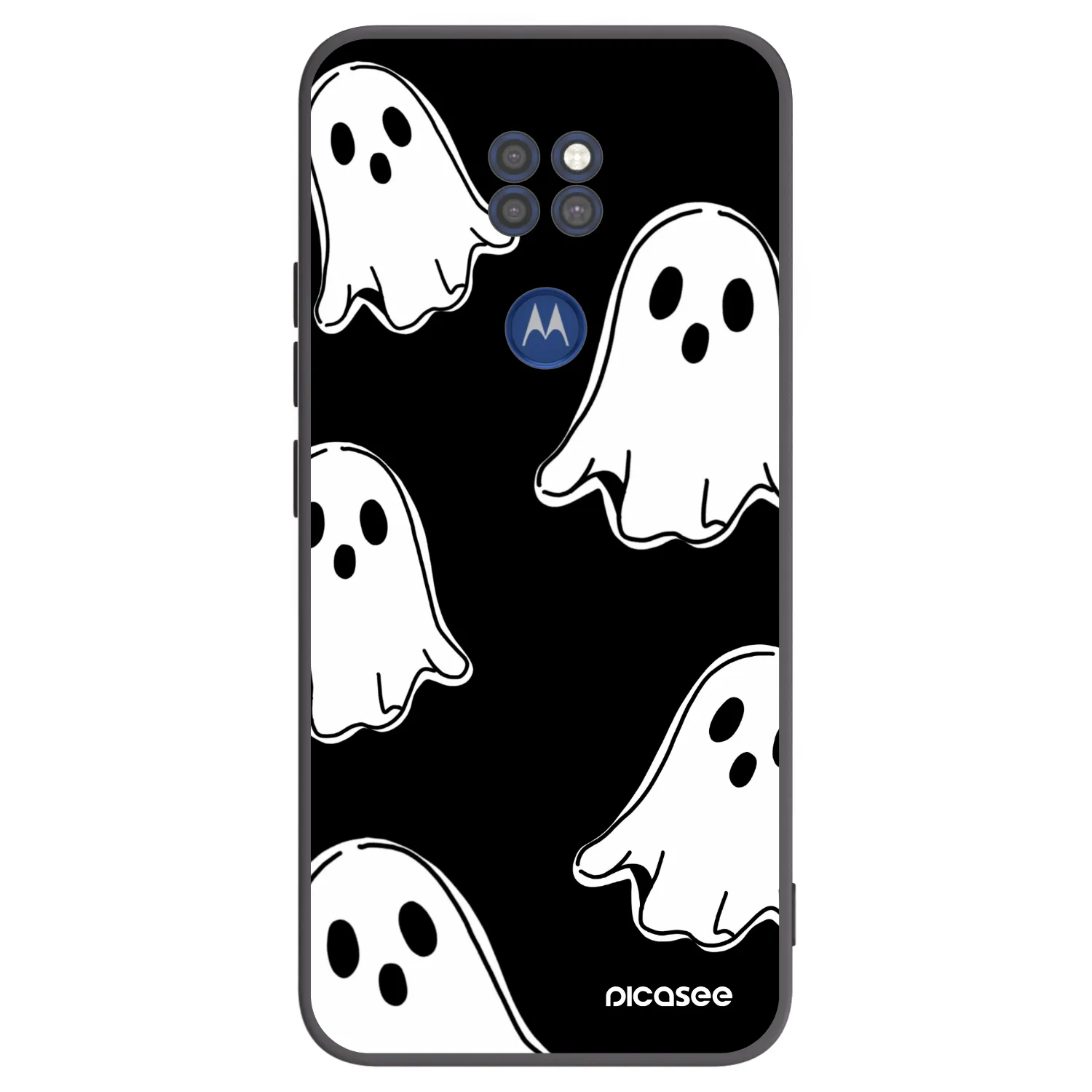 Picasee silikonový černý obal pro Motorola Moto G9 Play - Black ghosts
